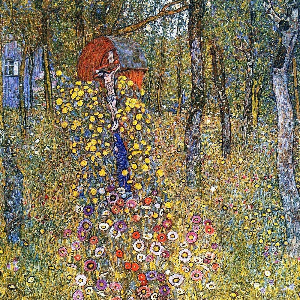 Farm Garden With Crucifix Painting Gustav Klimt Canvas Art - Image 5