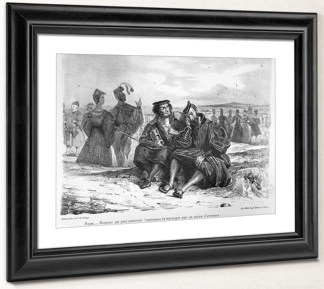 Faust And Wagner In Conversation, Illustration For Faust By Goethe (B W Photo Of Lithograph) By Ferdinand Victor Eugene Delacroix - Image 2