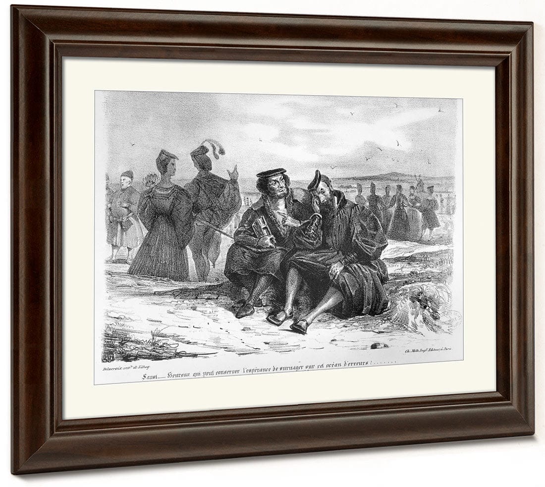 Faust And Wagner In Conversation, Illustration For Faust By Goethe (B W Photo Of Lithograph) By Ferdinand Victor Eugene Delacroix - Image 3
