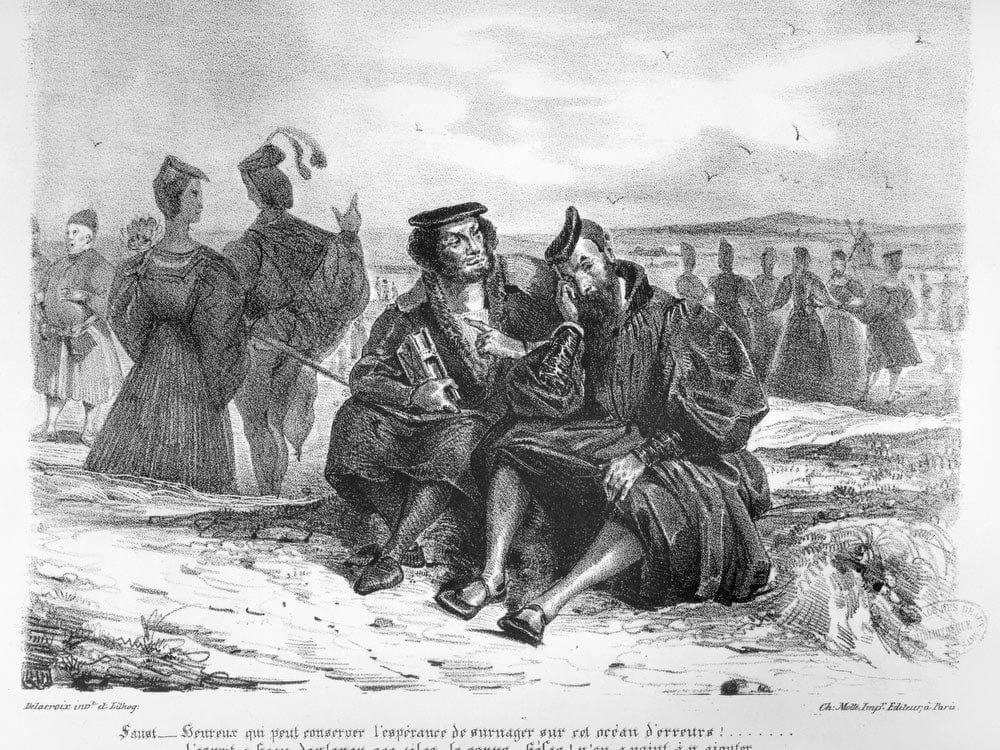 Faust And Wagner In Conversation, Illustration For Faust By Goethe (B W Photo Of Lithograph) By Ferdinand Victor Eugene Delacroix - Image 5