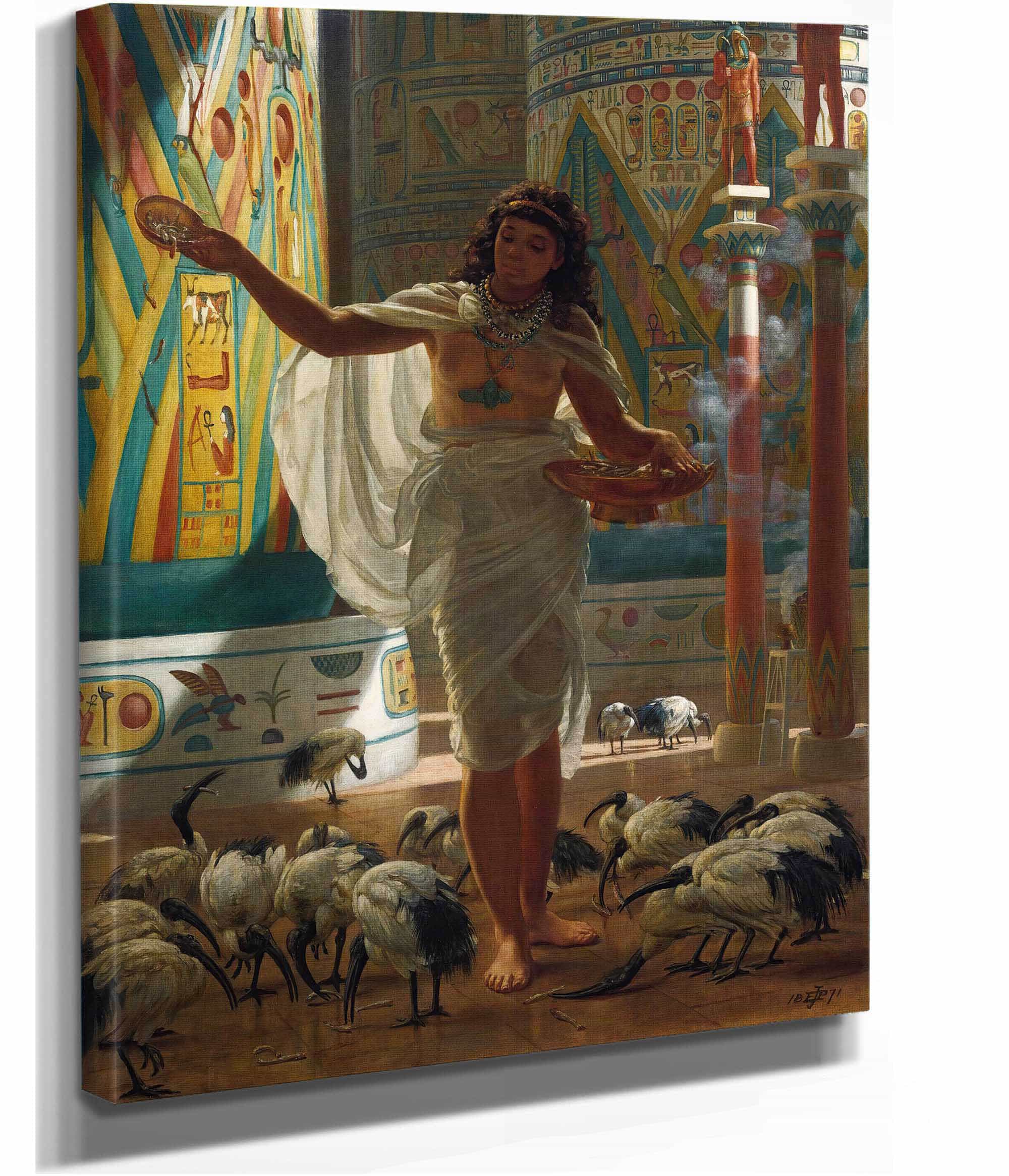 Feeding The Sacred Ibis In The Halls Of Karnac by Edward John Poynter - Image 2