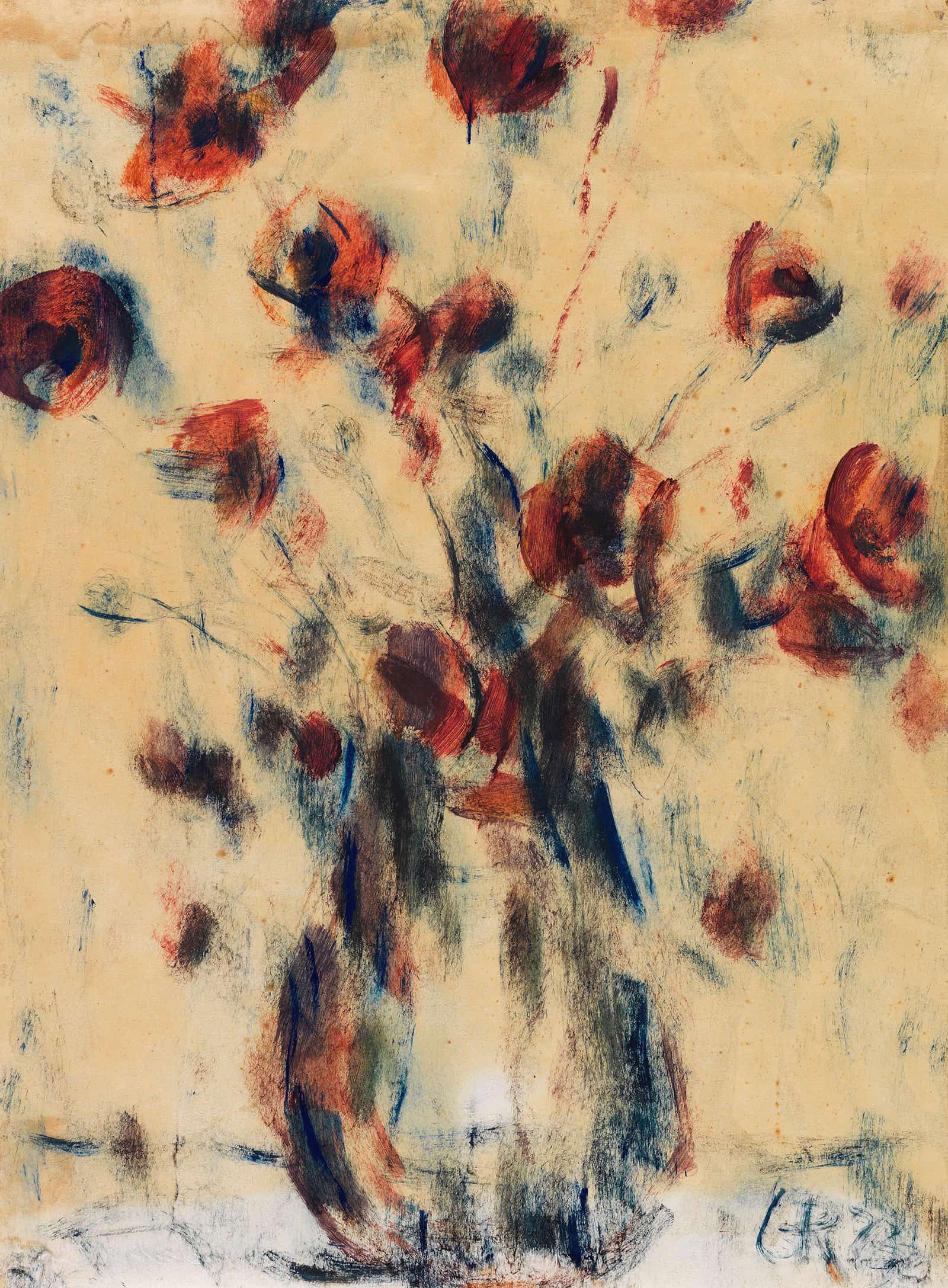 Feldmohn In Blauer Vase by Christian Rohlfs