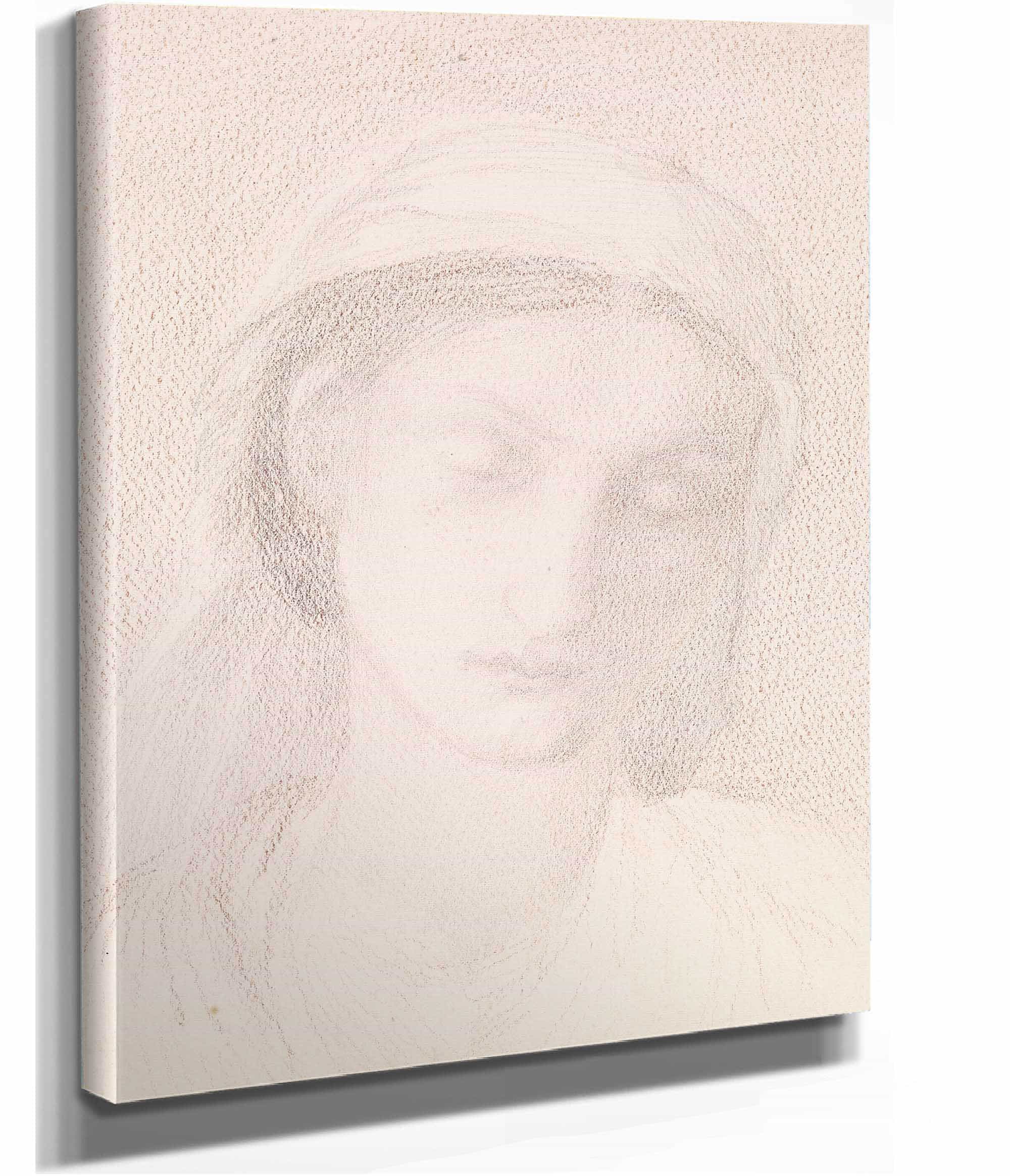 Female Head Study Of A Woman by Sir Edward Coley Burne Jones - Image 4