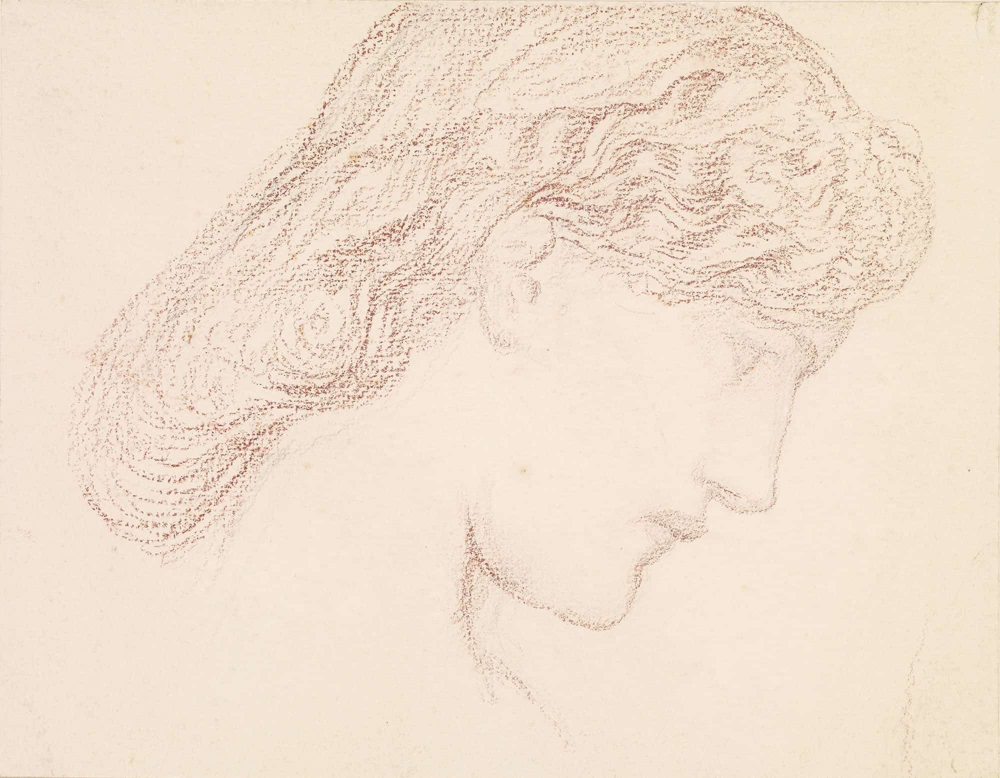 Female Head Study Of Augusta Jones by Sir Edward Coley Burne Jones