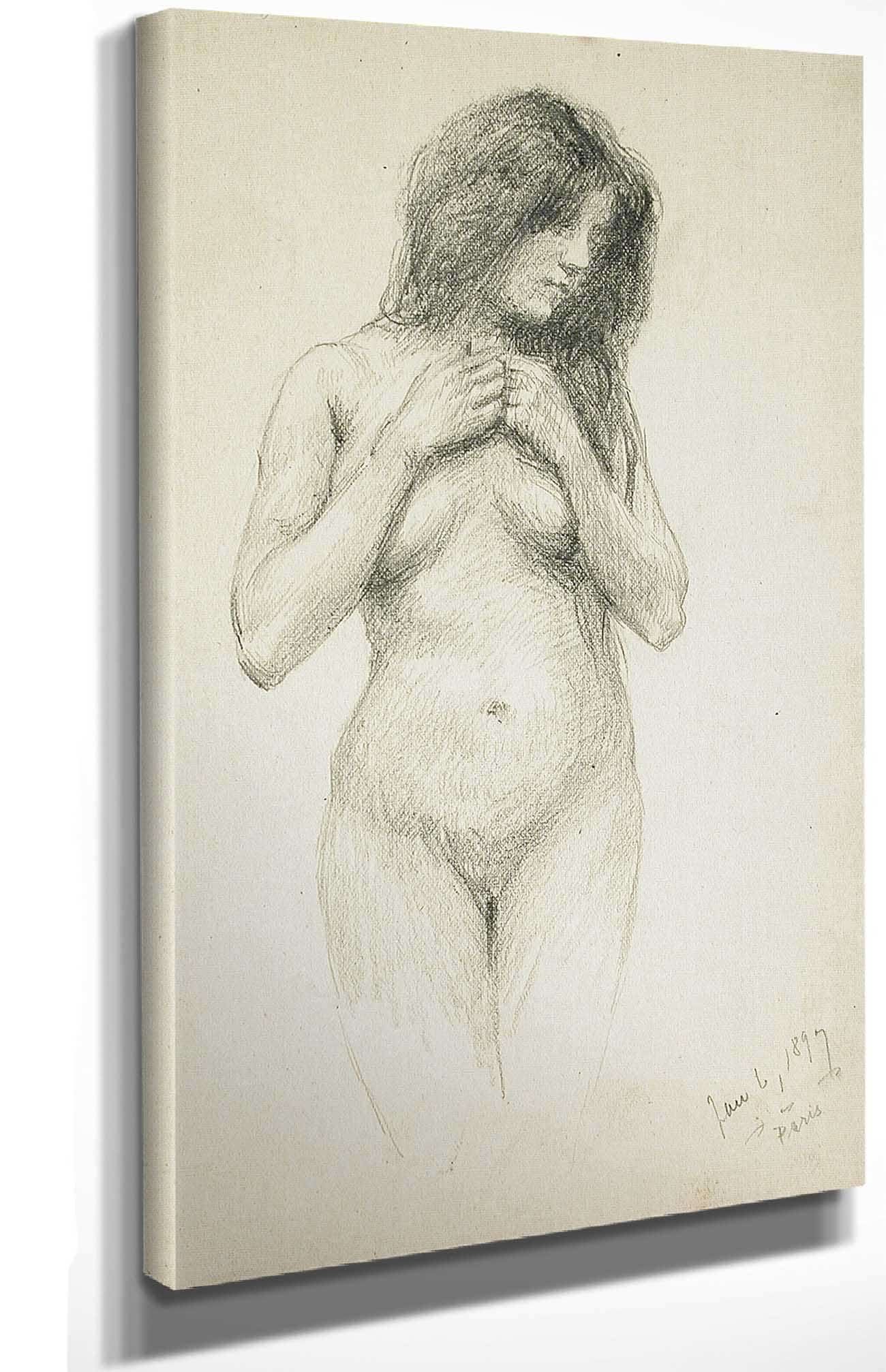 Female Nude by Frank Duveneck - Image 4