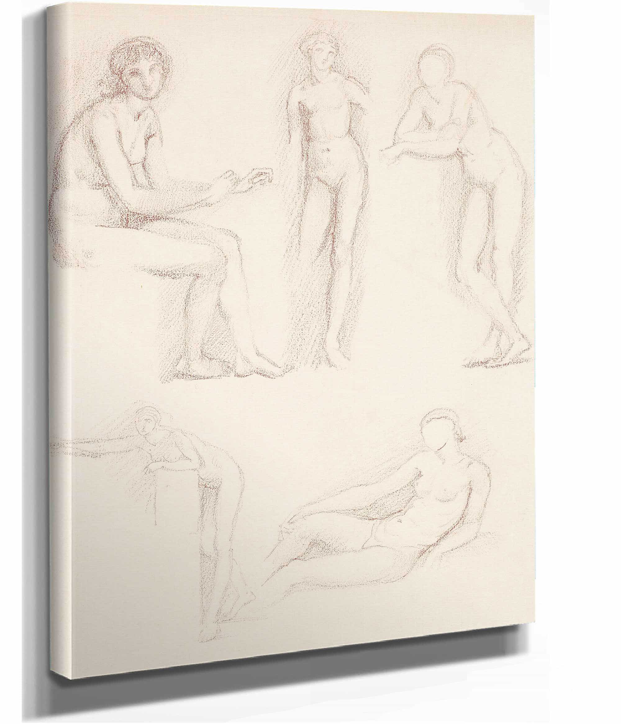 Female Nude Five Studies by Sir Edward Coley Burne Jones - Image 2