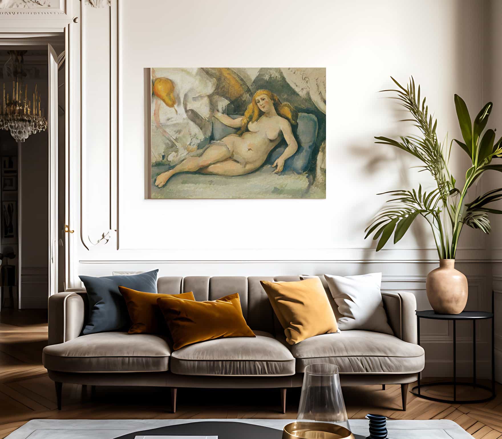 Female Nude On A Sofa By Paul Cezanne - Image 3
