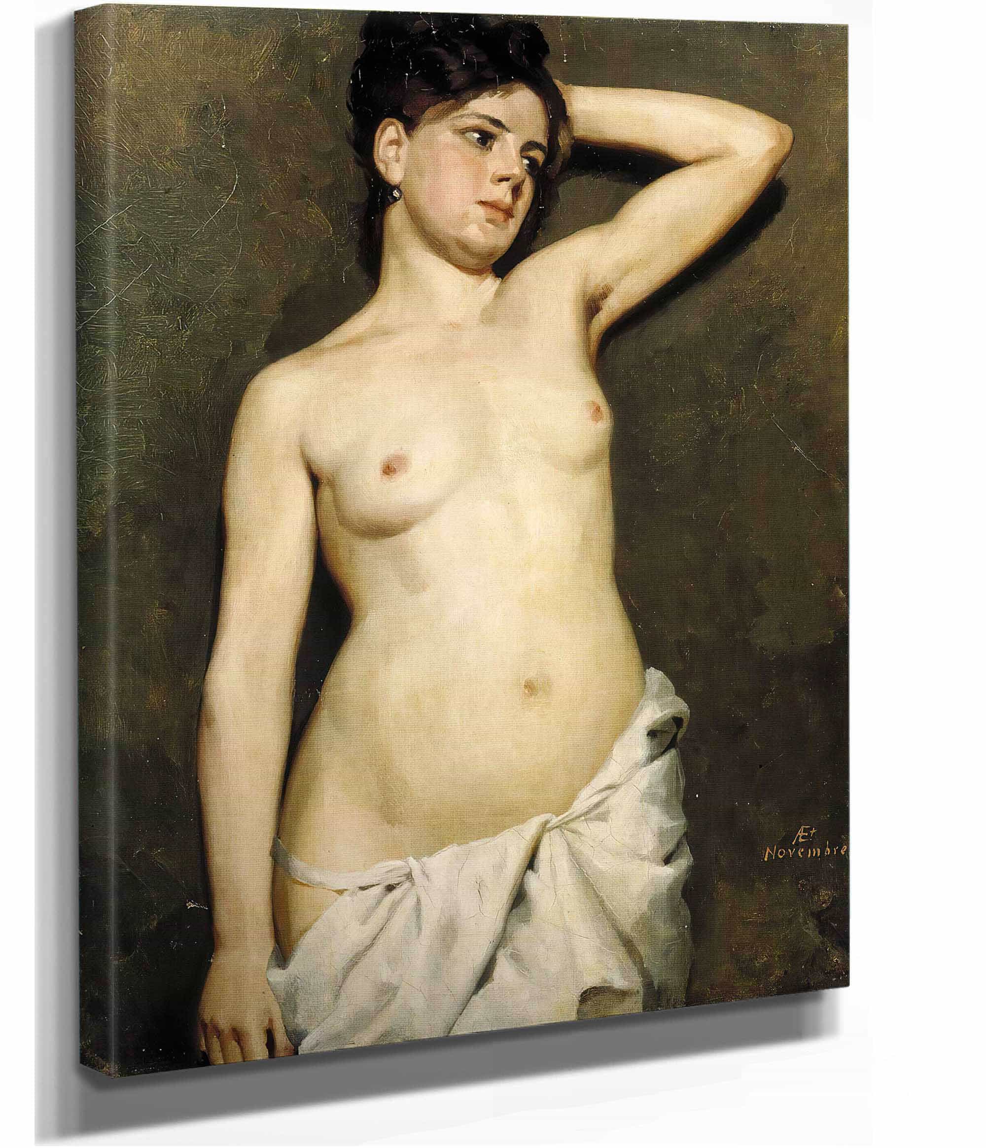 Female Nude Study by Albert Edelfelt - Image 2