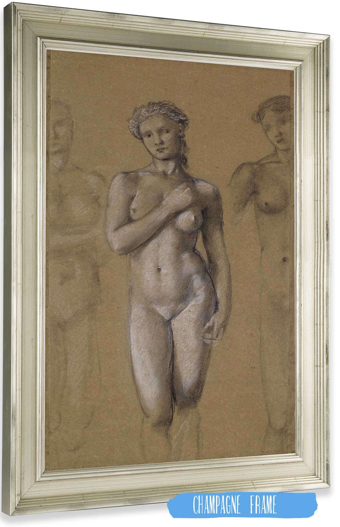 Female Nude Three Studies Possibly For Venus by Sir Edward Coley Burne Jones