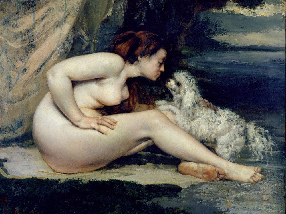Female Nude With A Dog (Portrait Of Leotine Renaude) By Jean Desire Gustave Courbet - Image 5