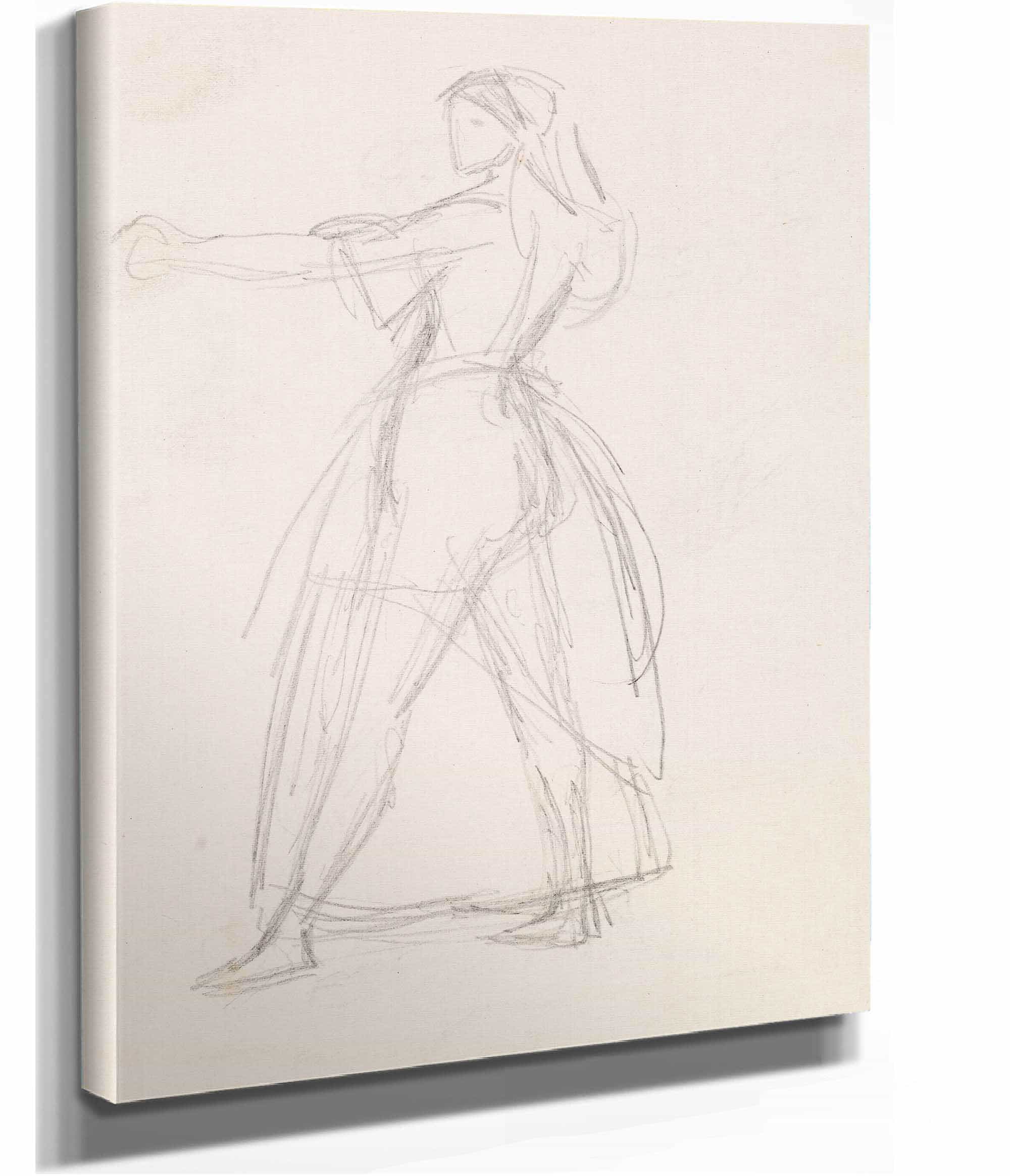 Female Study Of A Woman In A Threatening Attitude Arm Raised by Sir John Everett Millais - Image 2
