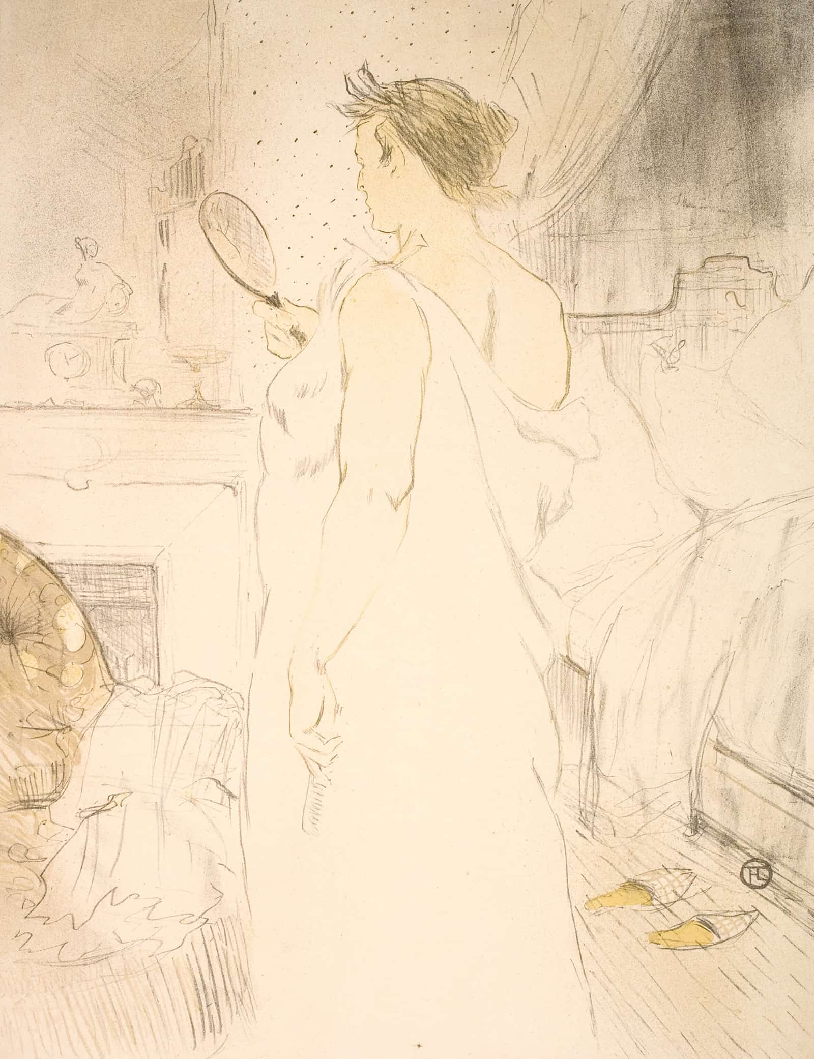 Femme A Glace La Glace A Main by Henri De Toulouse Lautrec