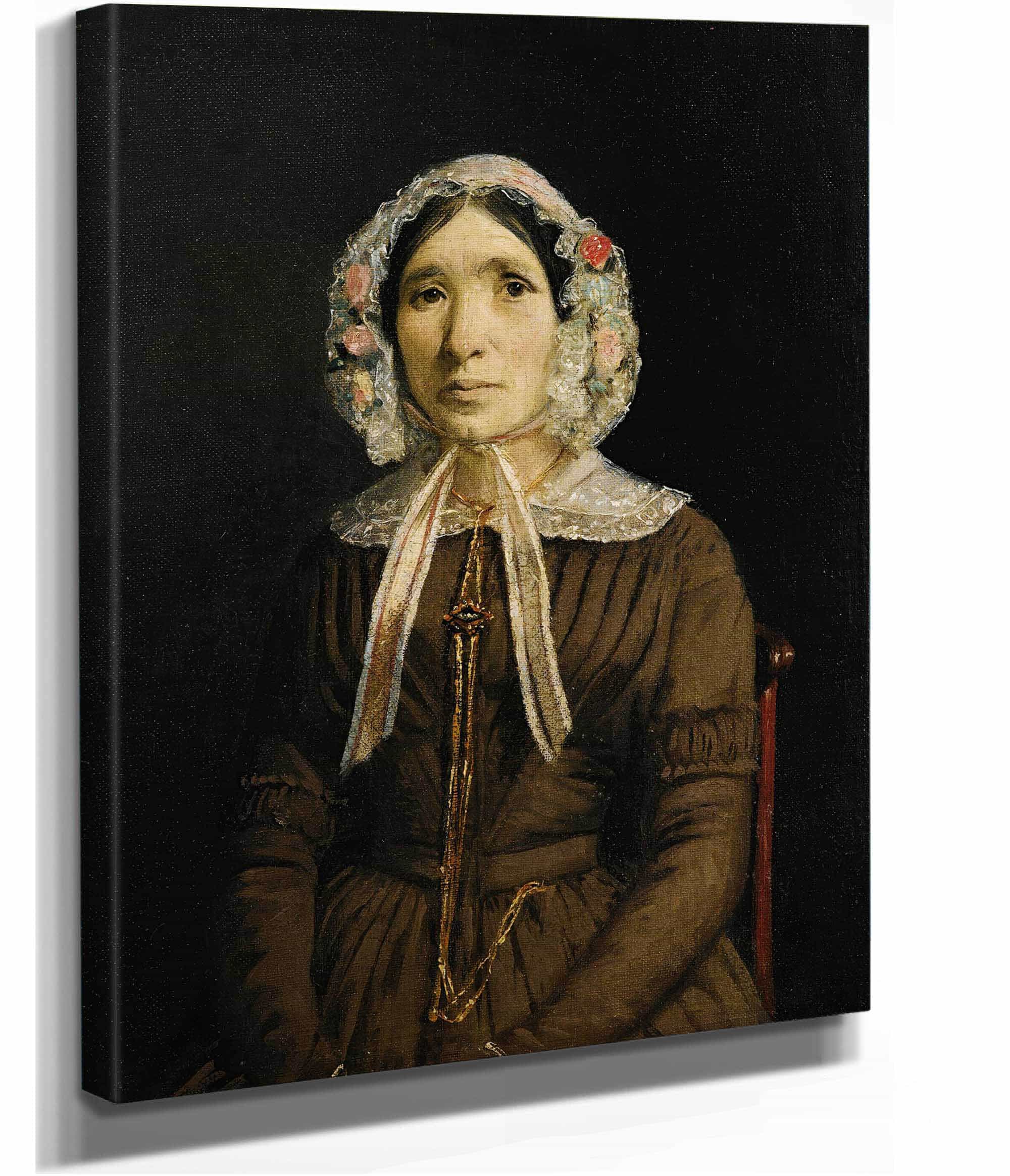 Femme Au Bonnet De Dentelle by Jean Baptiste Camille Corot - Image 2