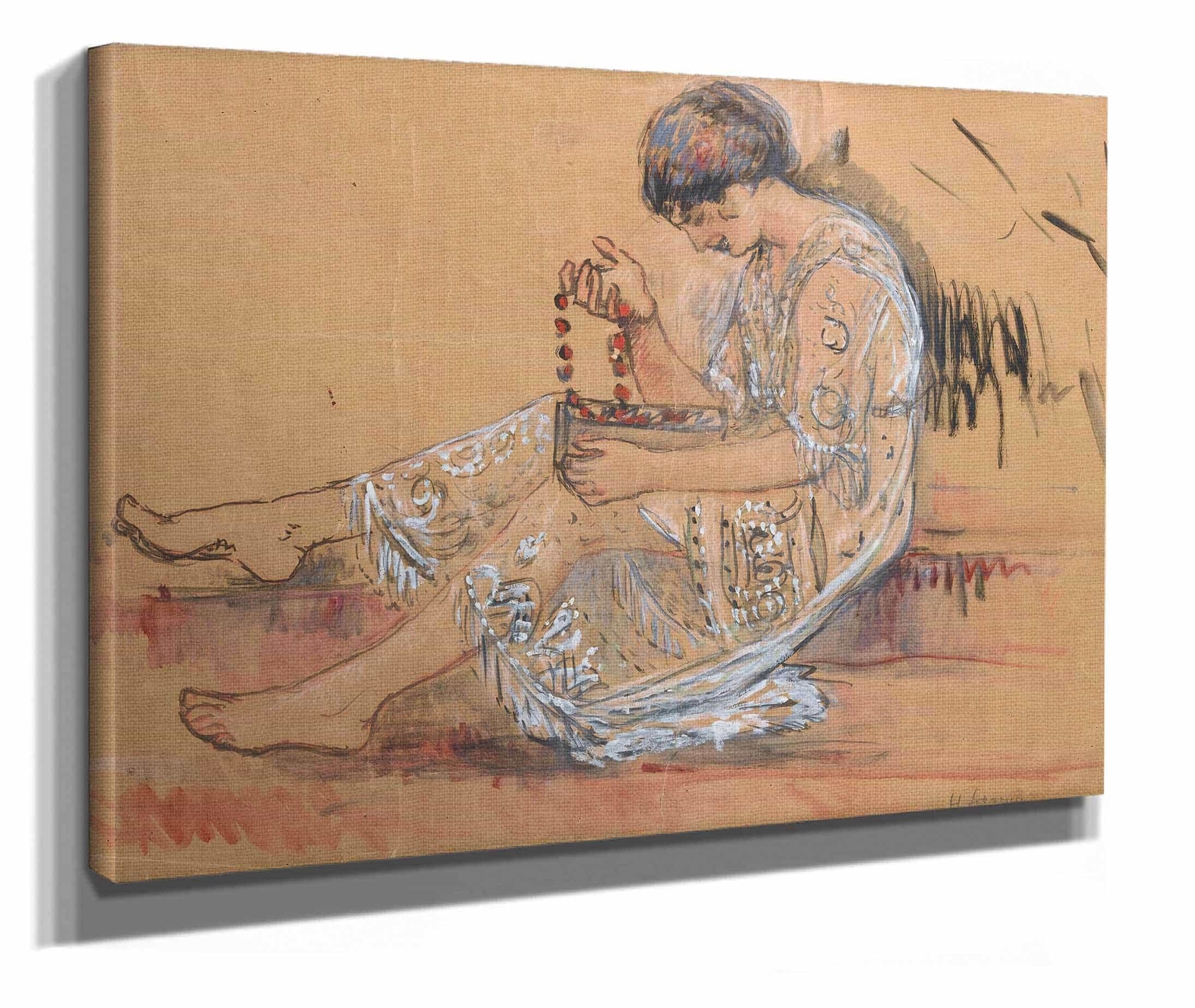 Femme Au Collier Etude Pour Loffrande Au Jardin by Henri Lebasque - Image 2