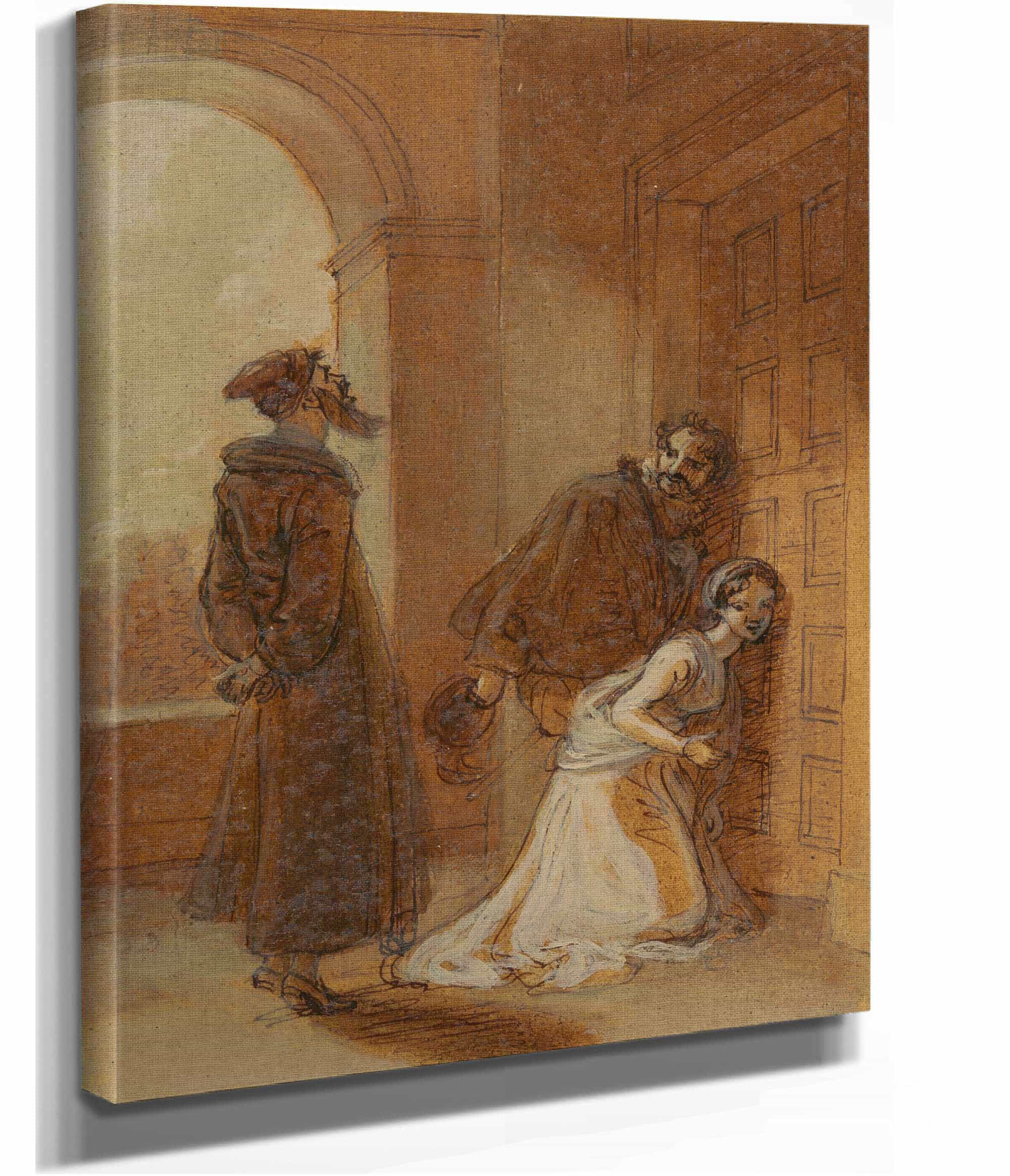 Feste As Sir Topas Addressing Malvolio by Robert Smirke - Image 2