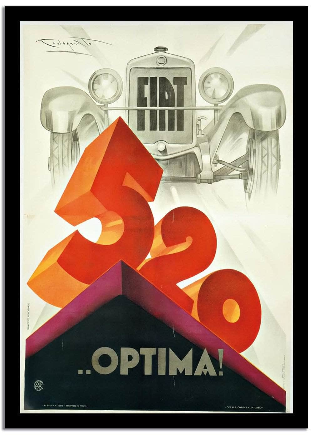 Fiat Optima Vintage Poster - Image 2