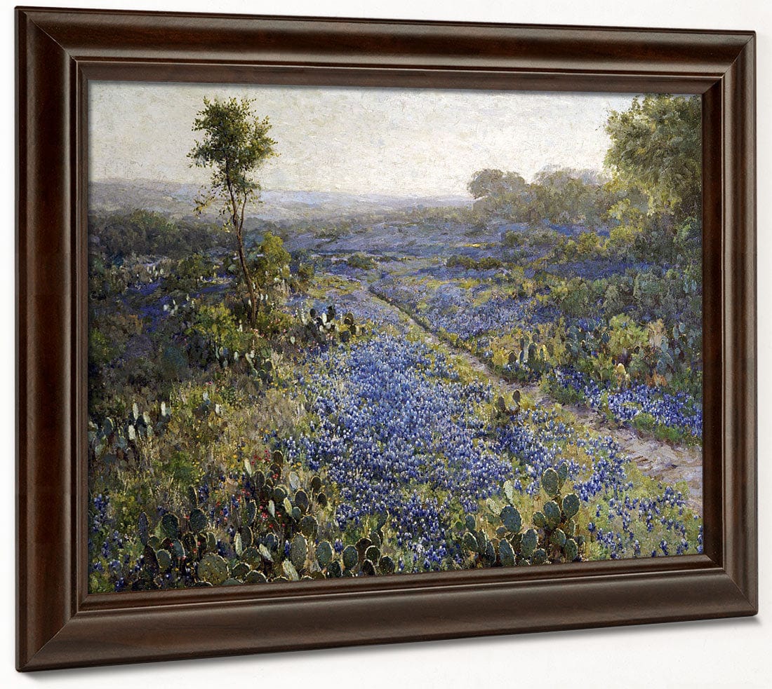 Field Of Texas Bluebonnets And Prickly Pear Cacti By Julian Onderdonk - Image 6