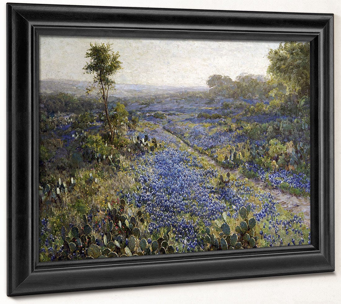 Field Of Texas Bluebonnets And Prickly Pear Cacti By Julian Onderdonk - Image 8