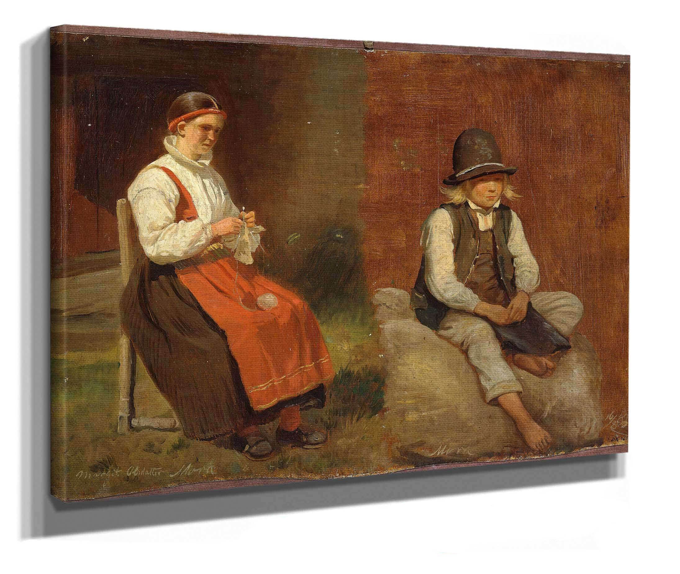 Figur Studies From Mora In Sweden by Adolph Tidemand - Image 2