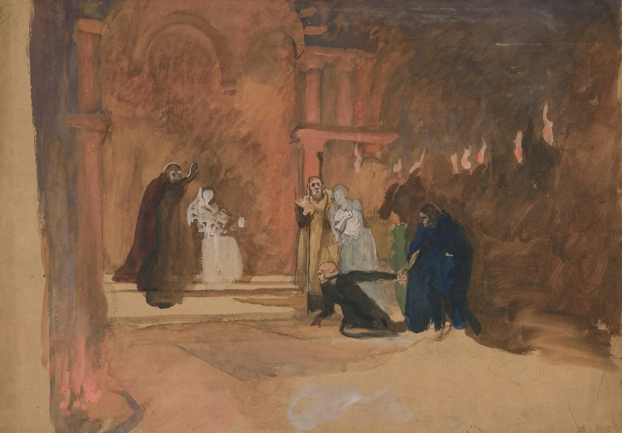 Figure Scene Hamlet by Edwin Austin Abbey - Image 2