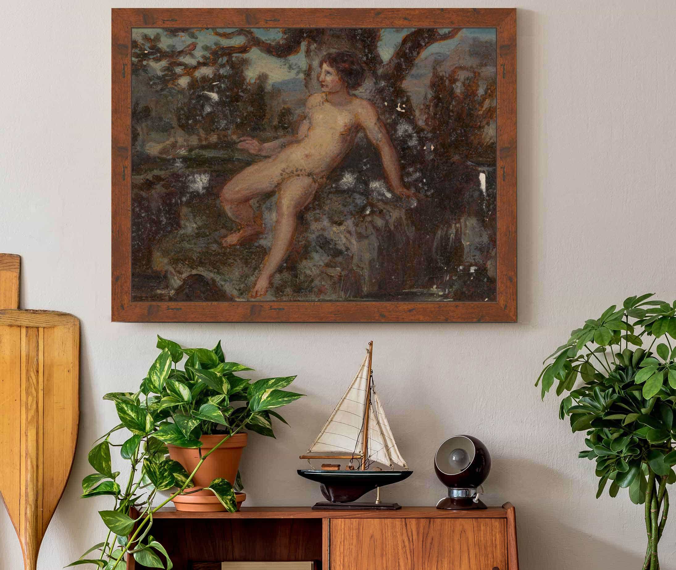 Figure Study Of A Nude Woman In A Wooded Landscape by Robert Smirke - Image 3