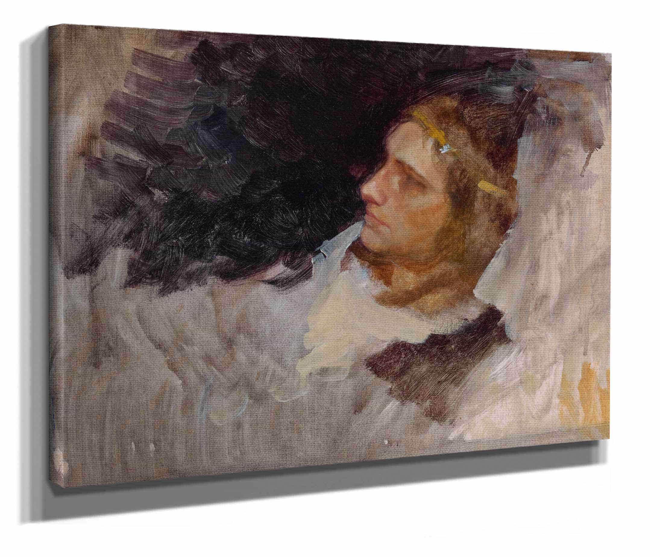 Figure Study Of Hamlet For The Play Scene Hamlet Act Iii Scene Ii by Edwin Austin Abbey