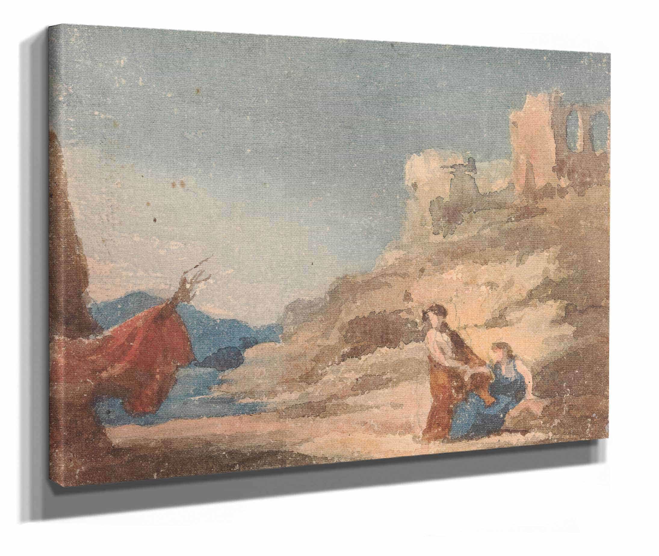 Figures Among Ruins On Hill by Thomas Sully - Image 2
