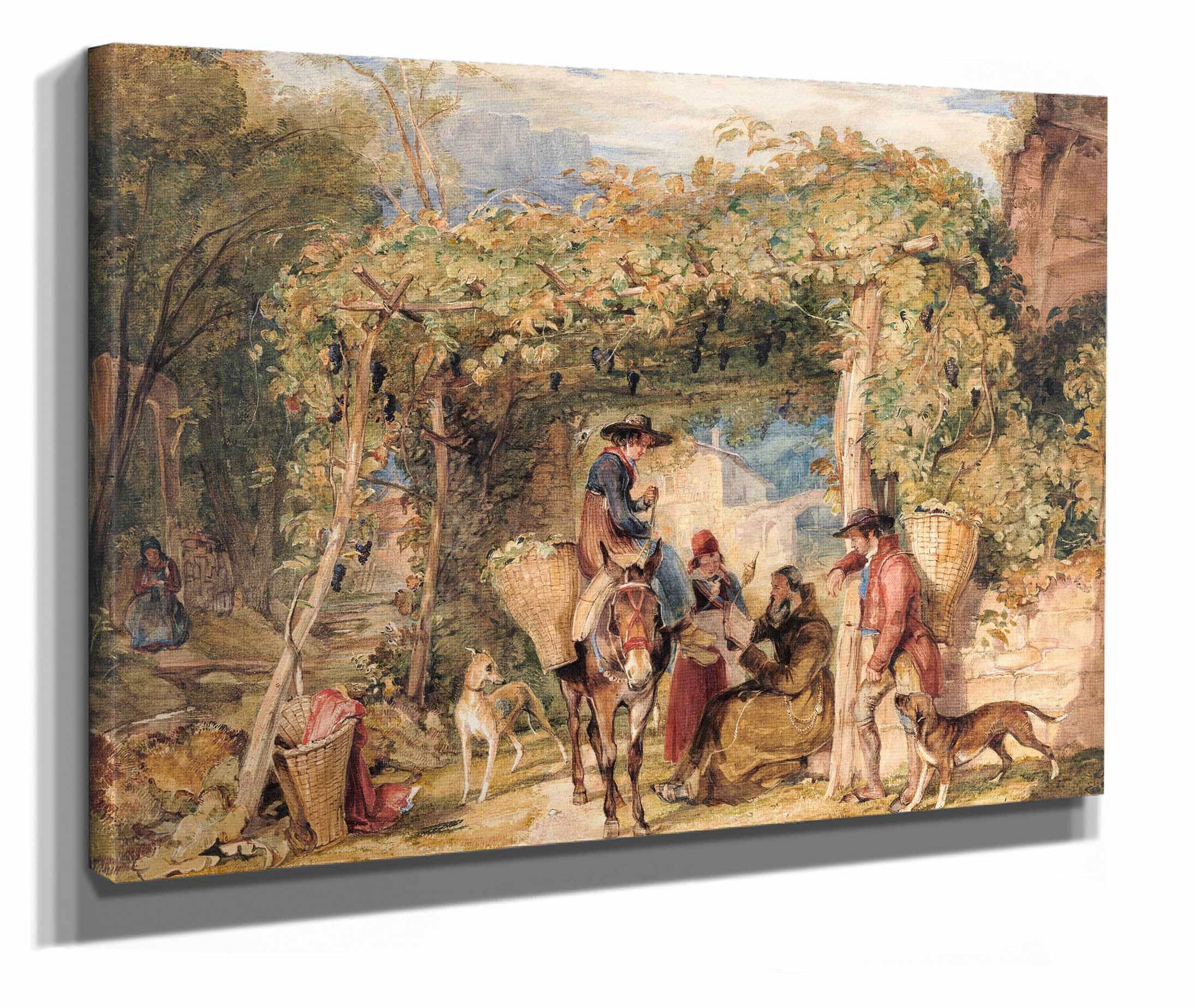 Figures And Animals In A Vineyard by John Frederick Lewis - Image 2
