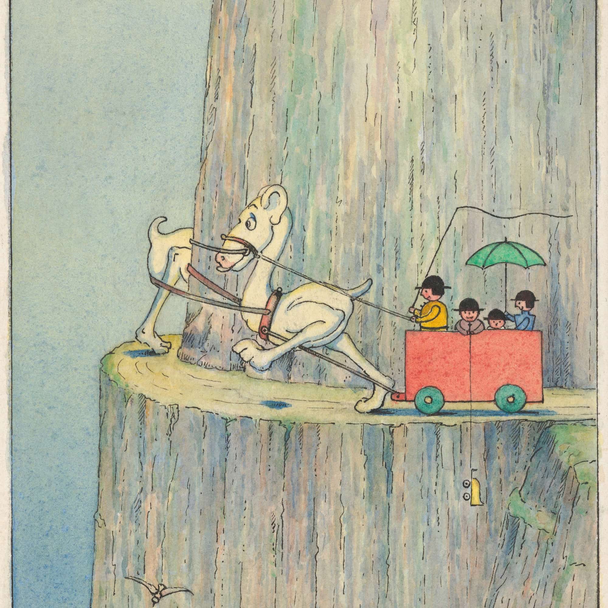 Figures Ascending A Cliff Road by Herbert Crowley - Image 4