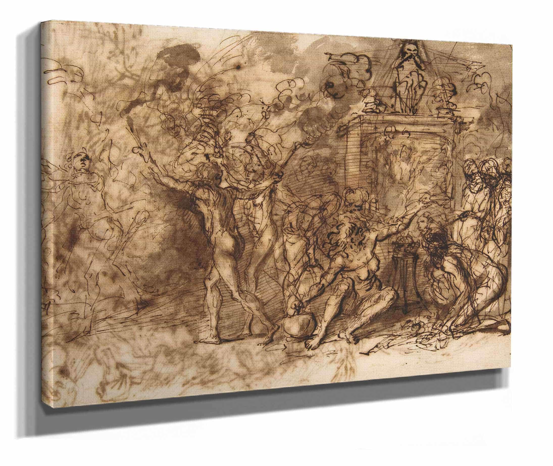 Figures Gathered Around A Tree by Salvator Rosa