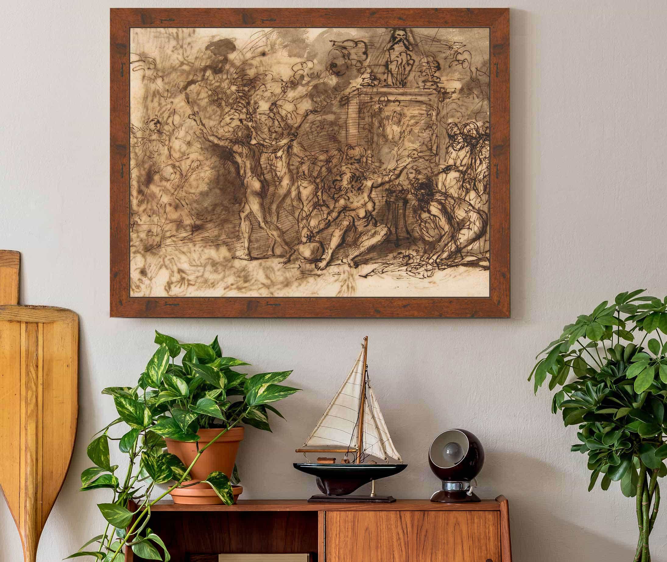 Figures Gathered Around A Tree by Salvator Rosa - Image 2
