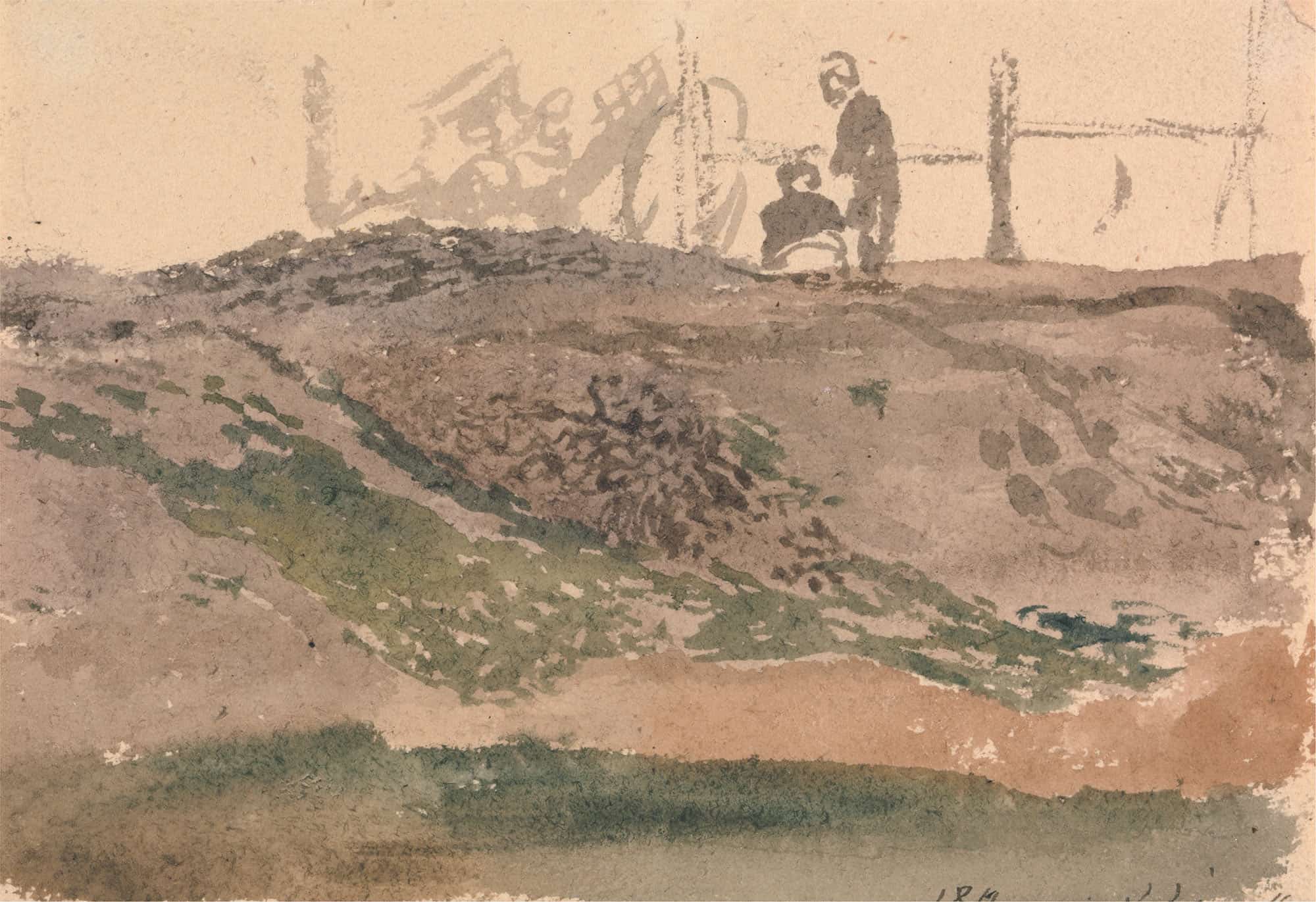 Figures On A Bank Kensington Gravel Pits by John Linnell