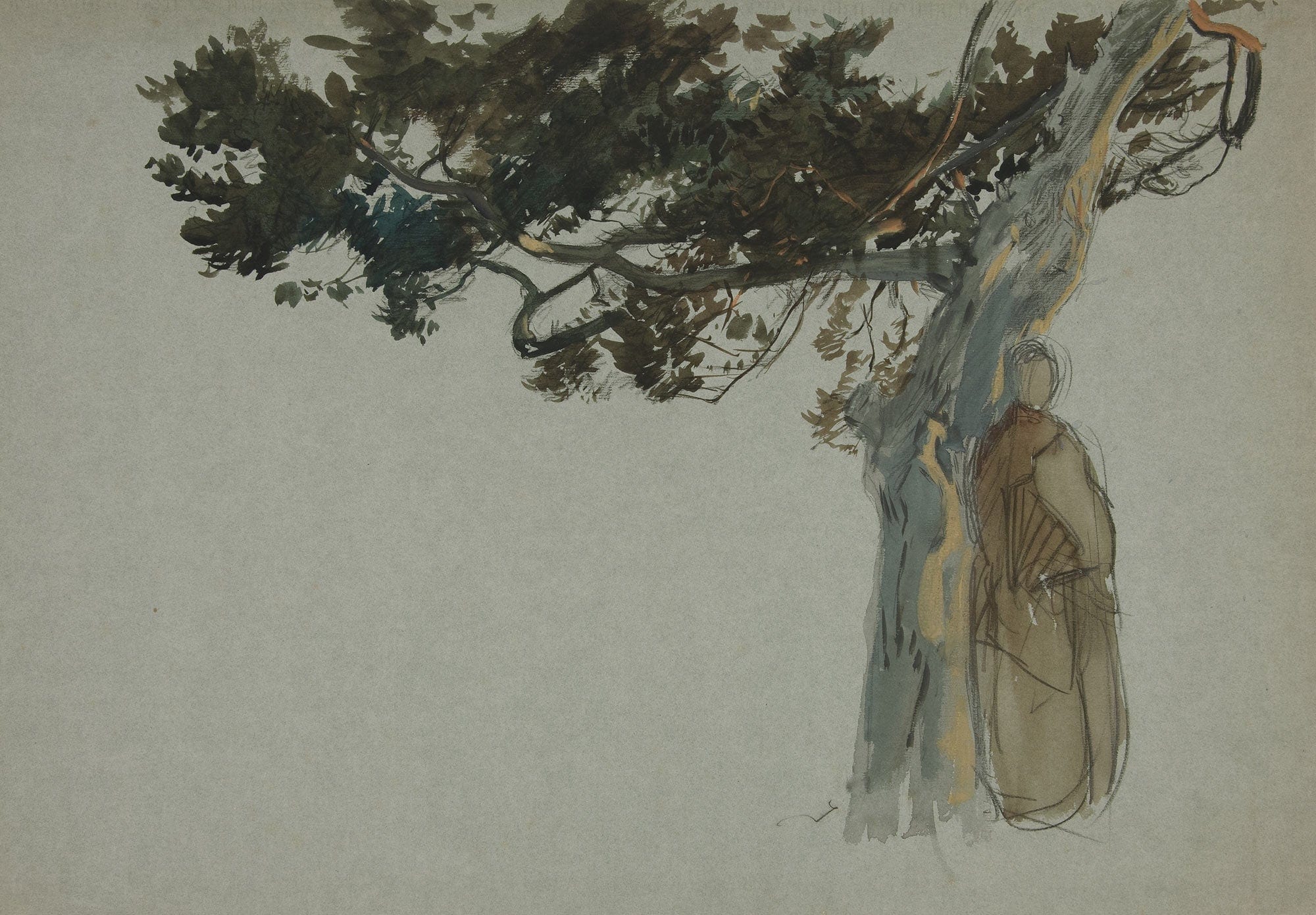 Figures Standing Beneath A Tree by Edwin Austin Abbey - Image 2
