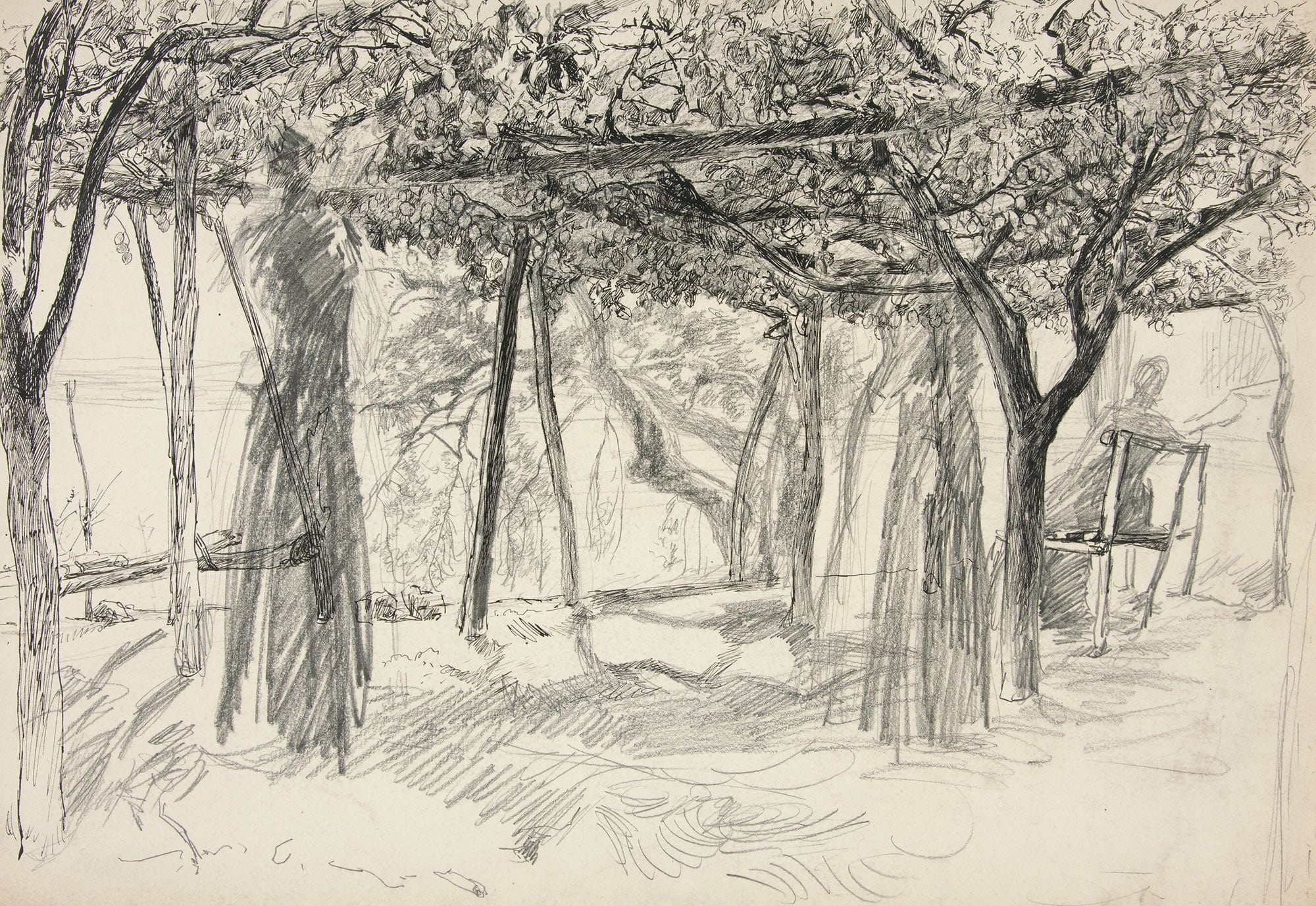 Figures Under An Arbor by Edwin Austin Abbey - Image 2