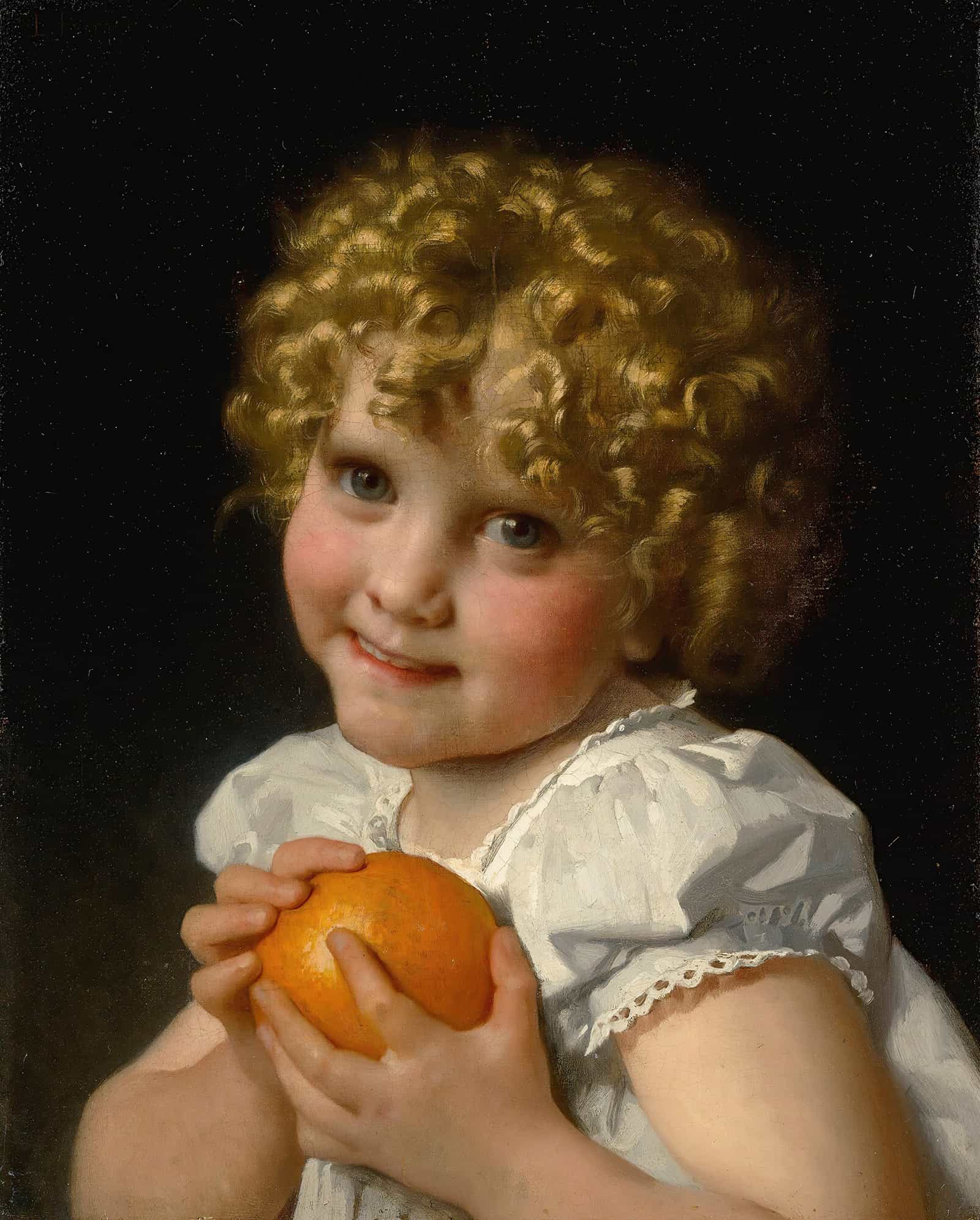 Fillette A Lorange by Leon Jean Basile Perrault