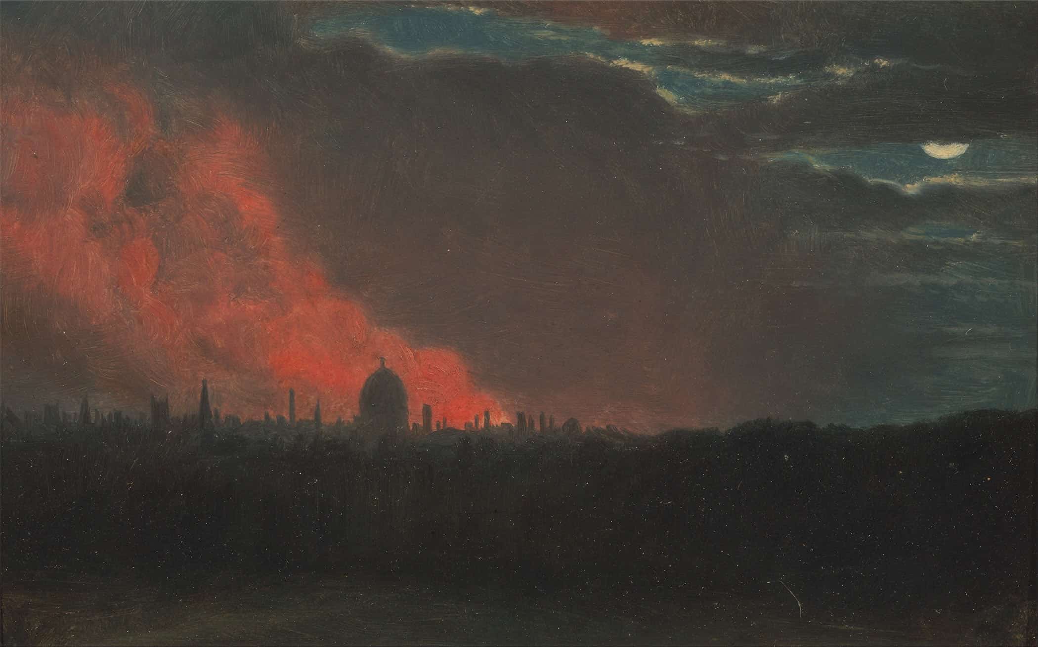 Fire In London Seen From Hampstead by John Constable - Image 2