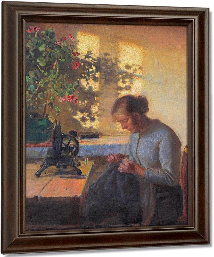 Fisherman 1039 S Wife Sewing 1890 By Anna Ancher - Image 5