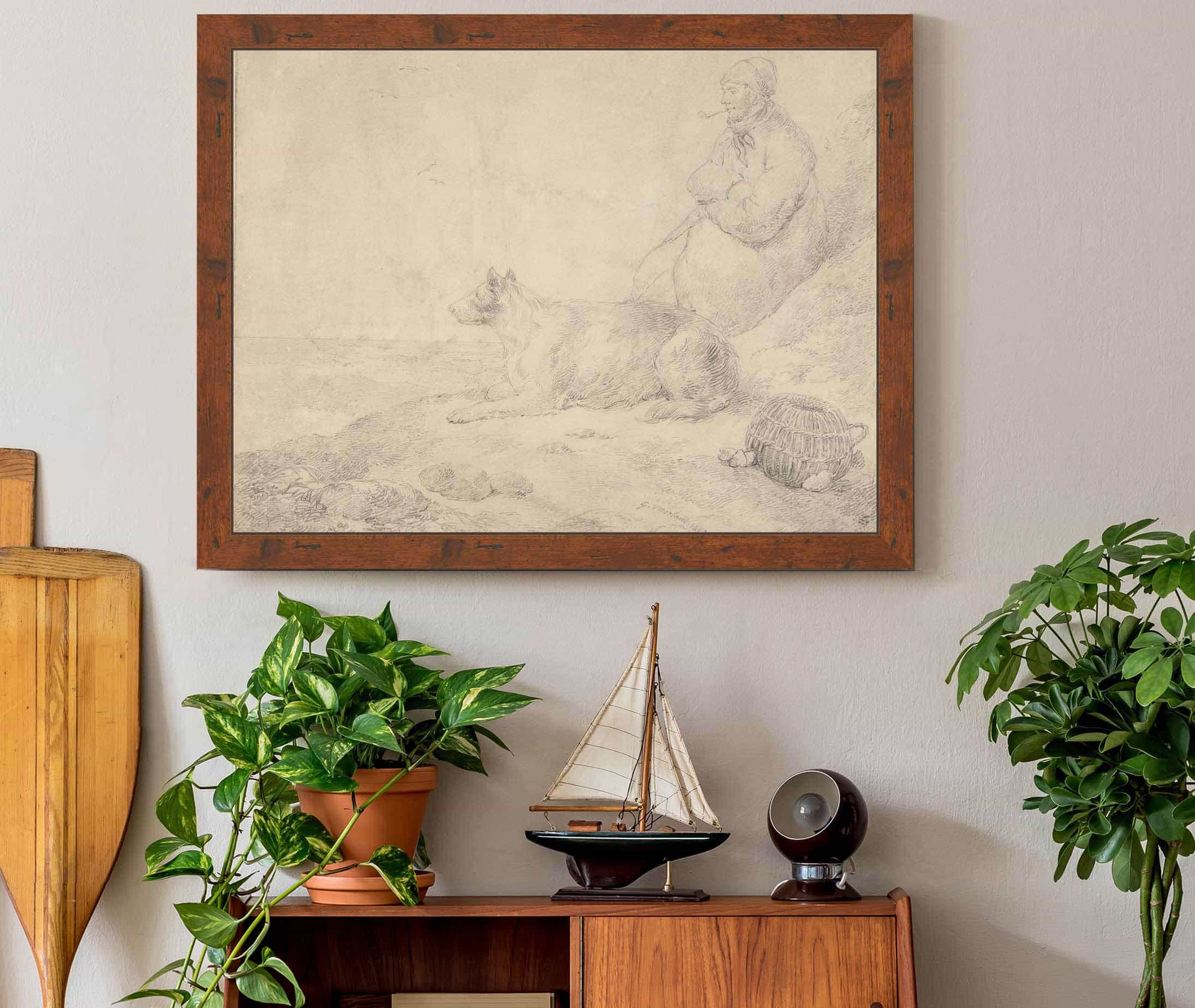 Fisherman And Dog Sitting By The Coast by George Morland - Image 3