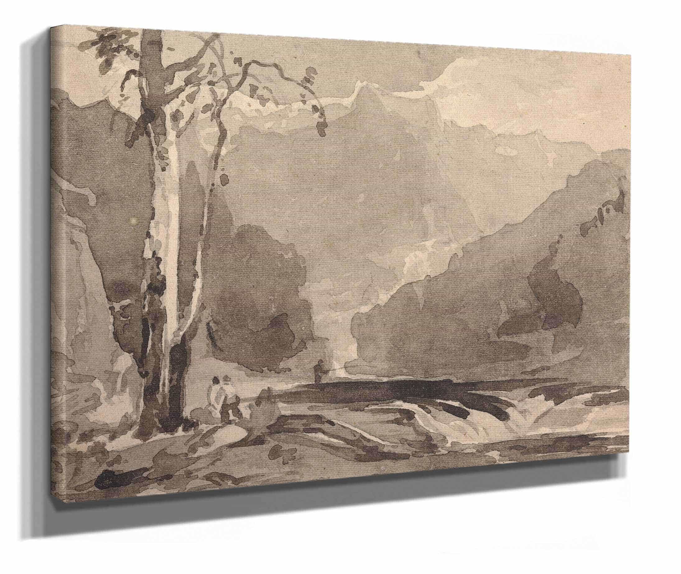 Fishermen At A Mountain Stream by Thomas Sully - Image 2