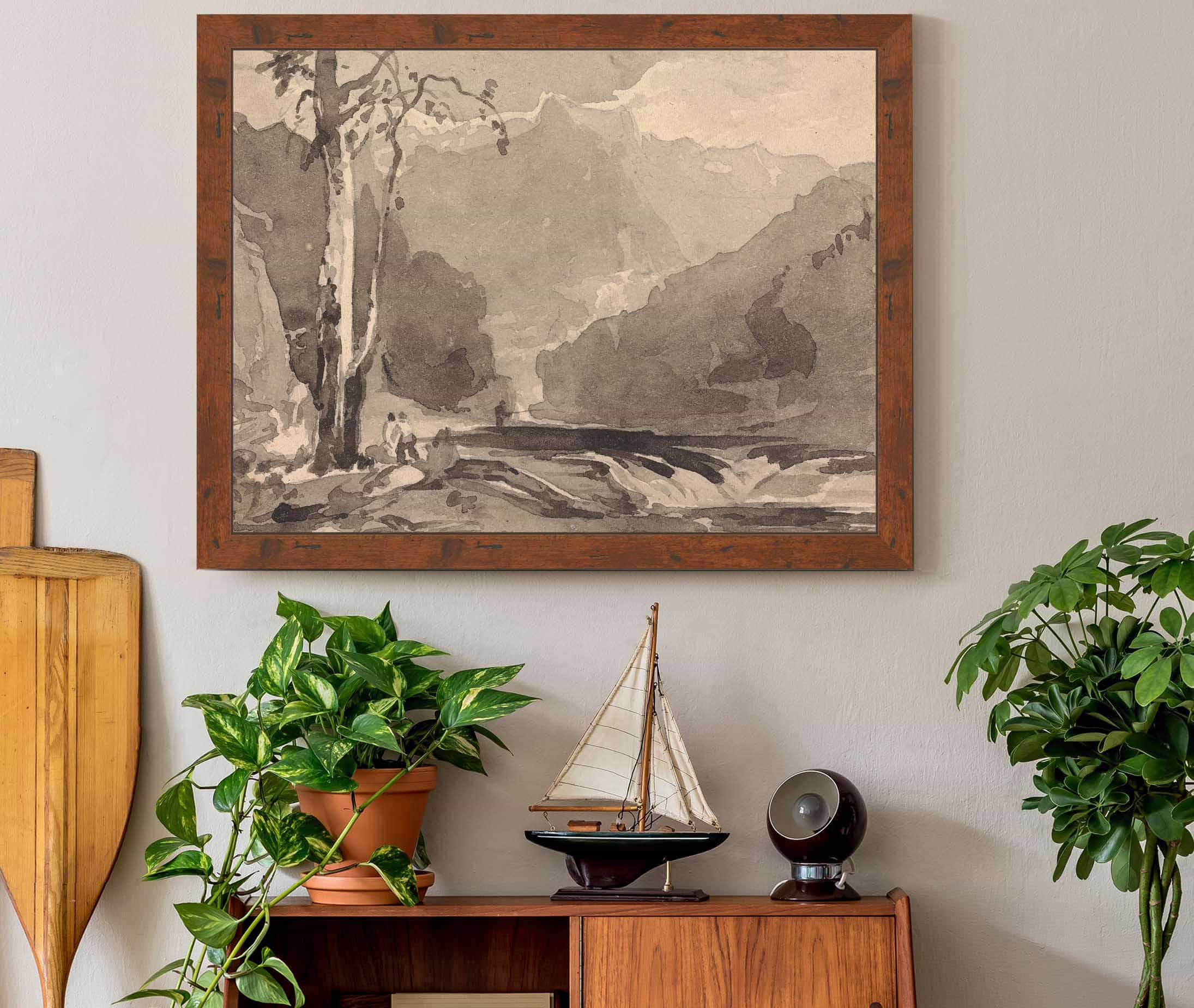 Fishermen At A Mountain Stream by Thomas Sully - Image 3