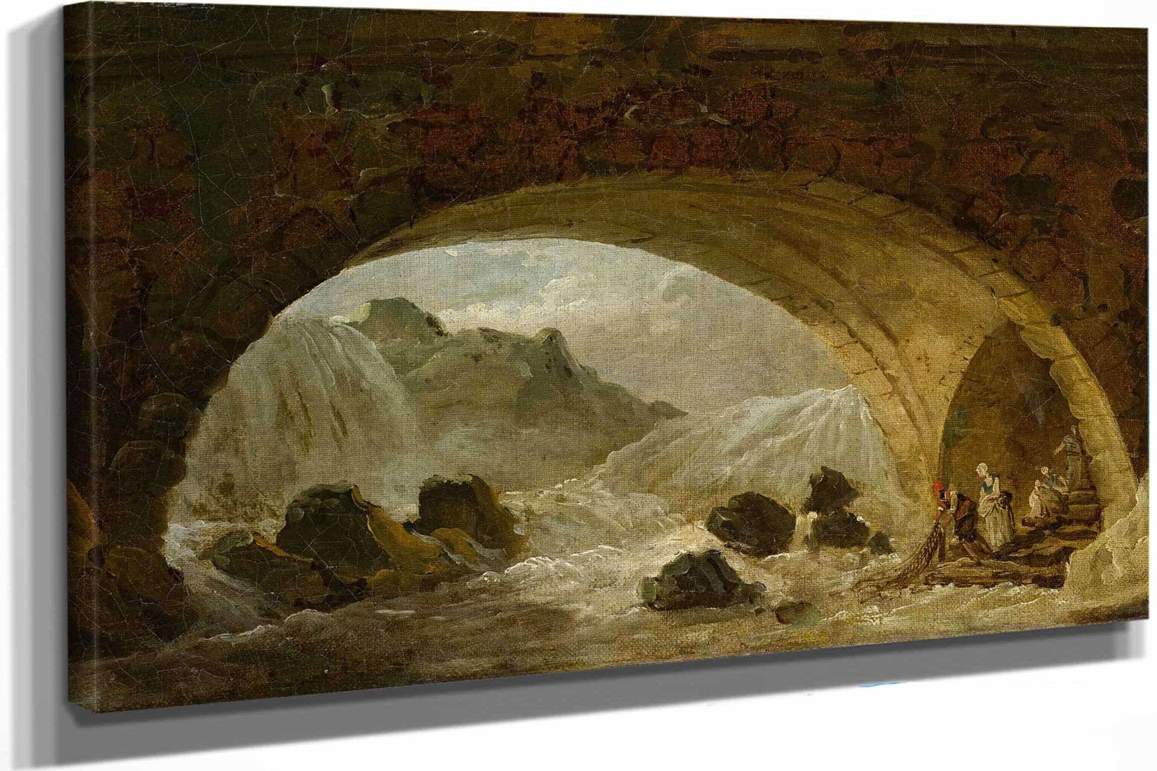 Fishermen Under A Bridge by Hubert Robert