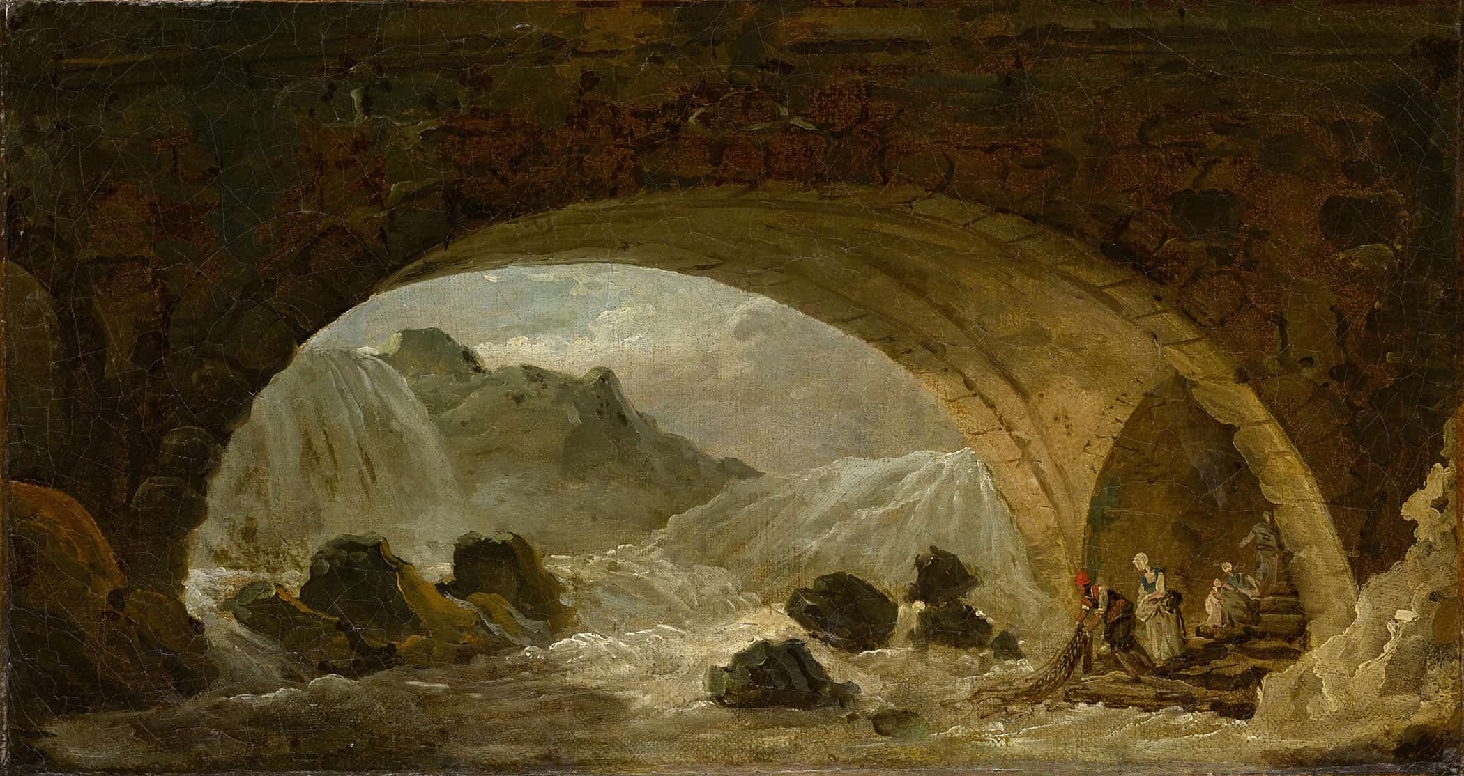 Fishermen Under A Bridge by Hubert Robert - Image 2