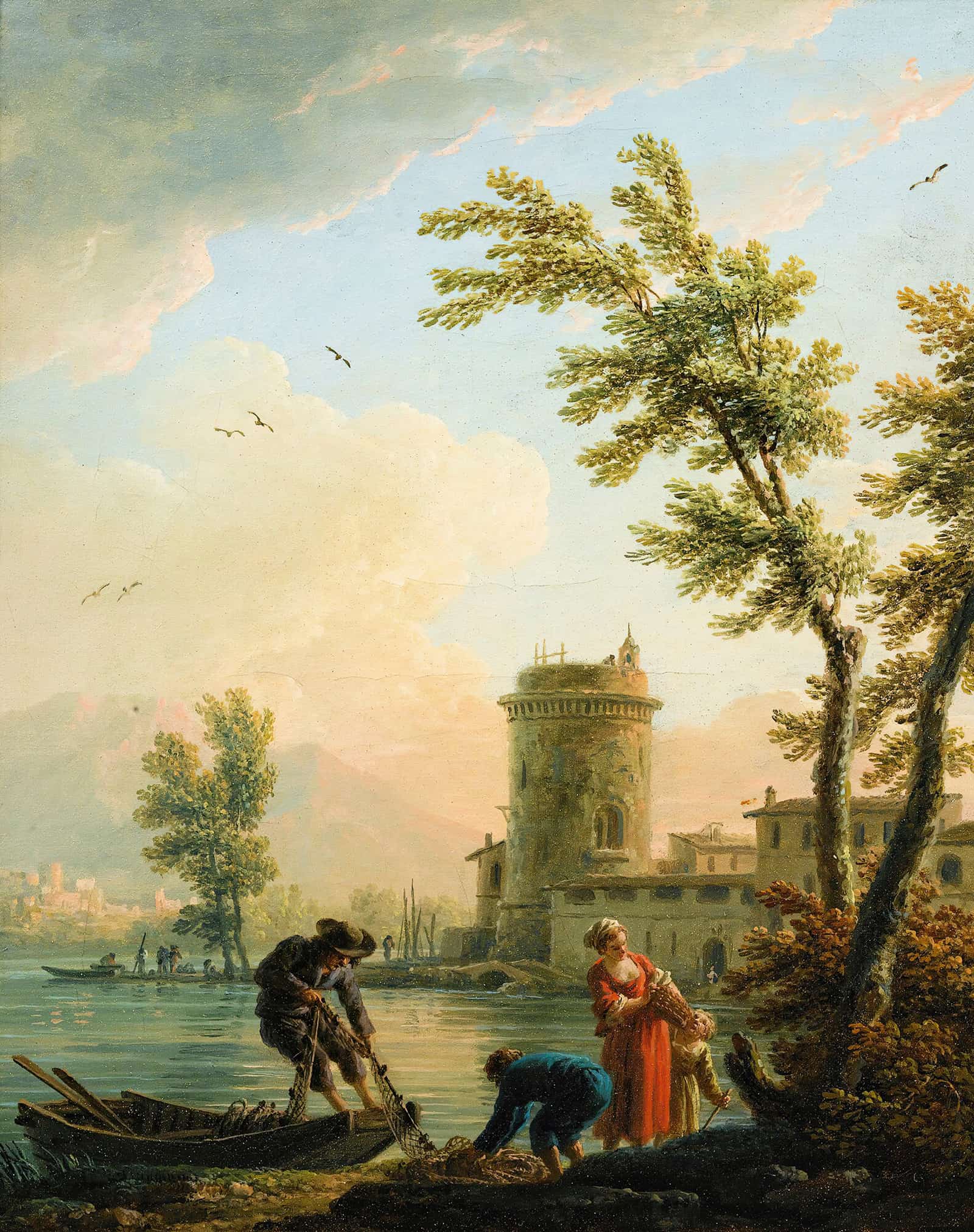 Fishers At Sunrise by Claude Joseph Vernet