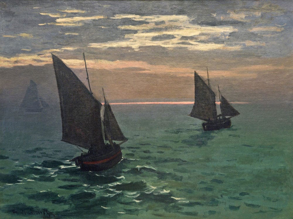 Fishing Boats At Sea By Claude Monet - Image 7