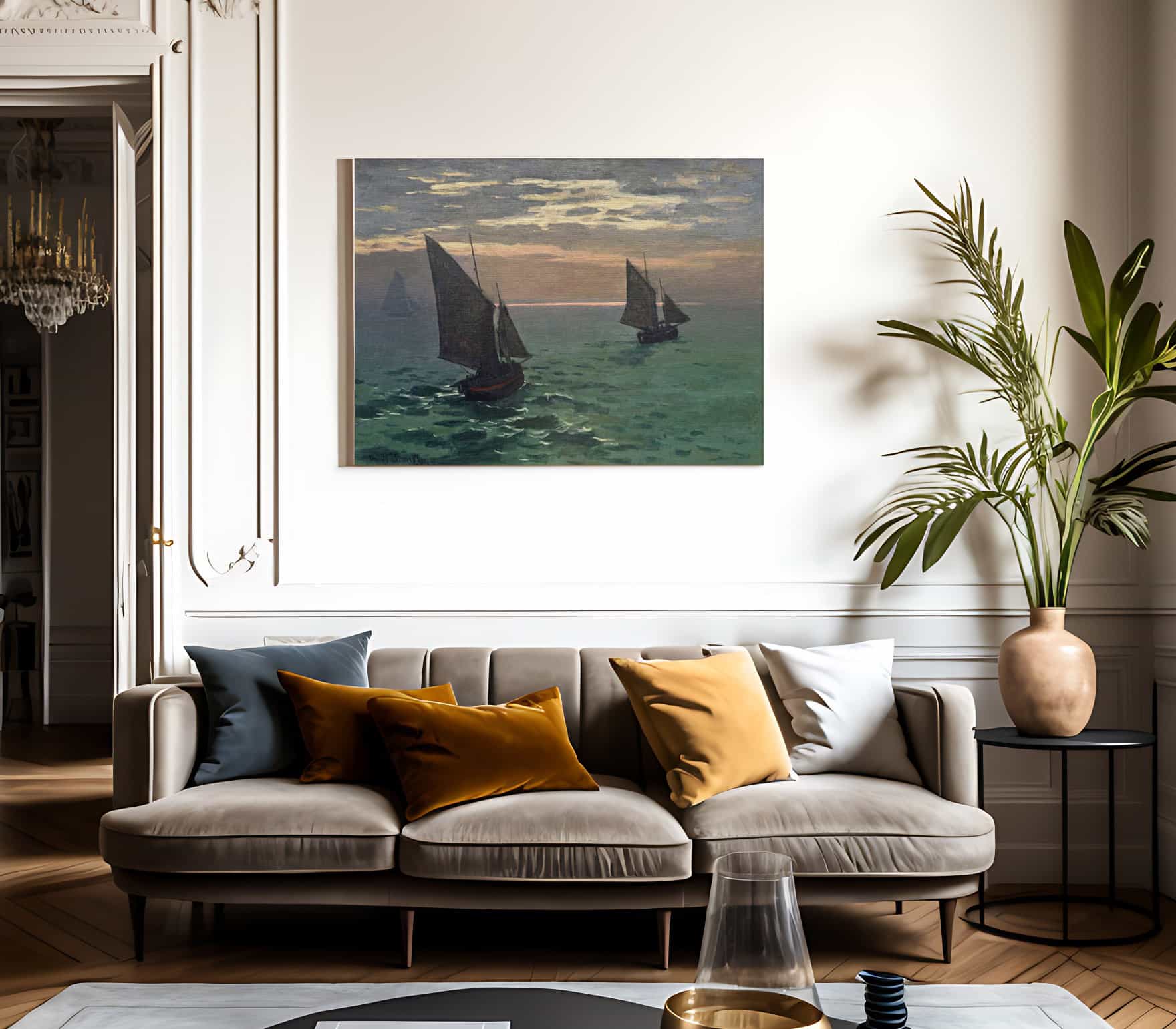 Fishing Boats At Sea By Claude Monet - Image 9