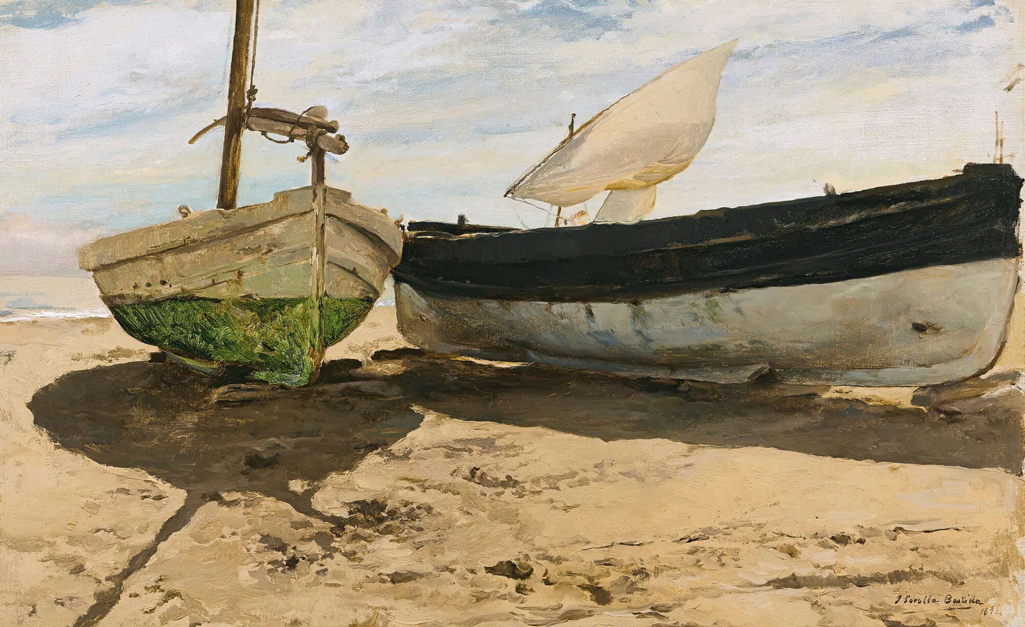 Fishing Boats On The Beach Valencia by Joaquin Sorolla - Image 2