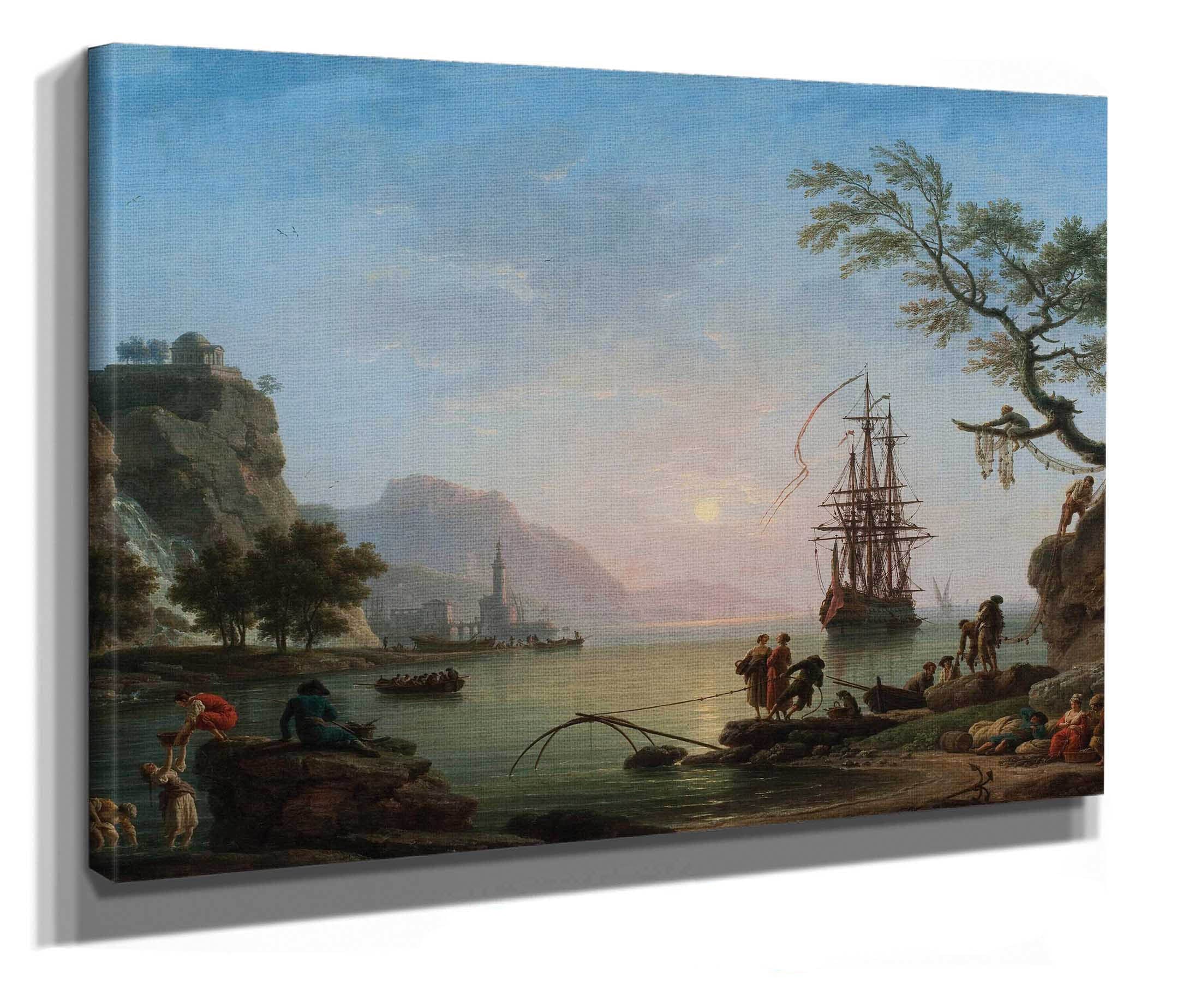 Fishing Port At Dawn Morning by Claude Joseph Vernet - Image 2