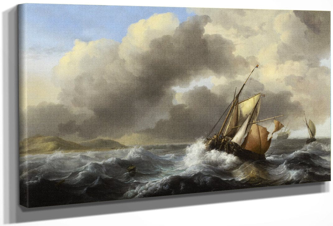 Fishing Vessels Offshore In A Heavy Sea By Ludolf Backhuysen I