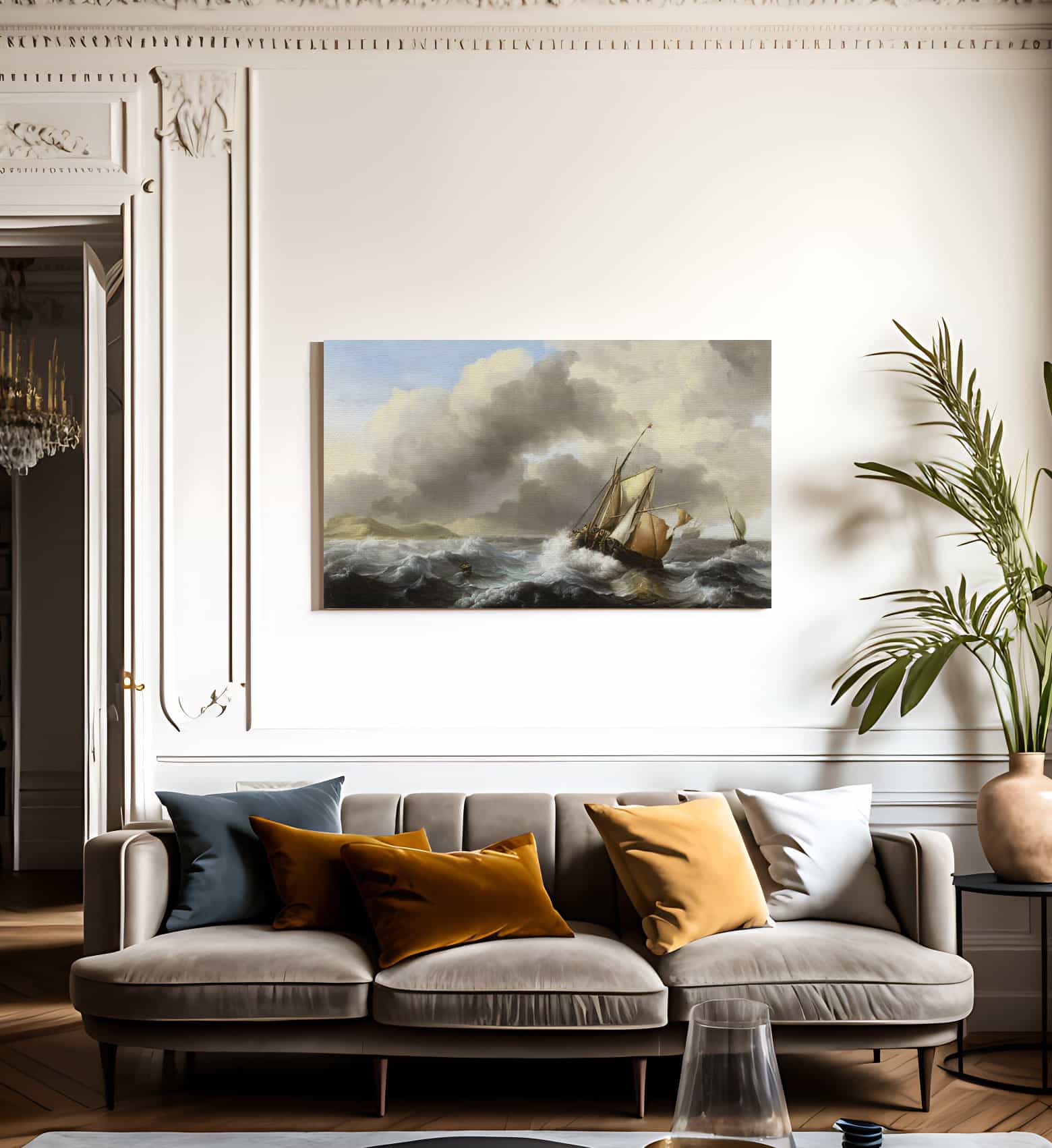 Fishing Vessels Offshore In A Heavy Sea By Ludolf Backhuysen I - Image 3
