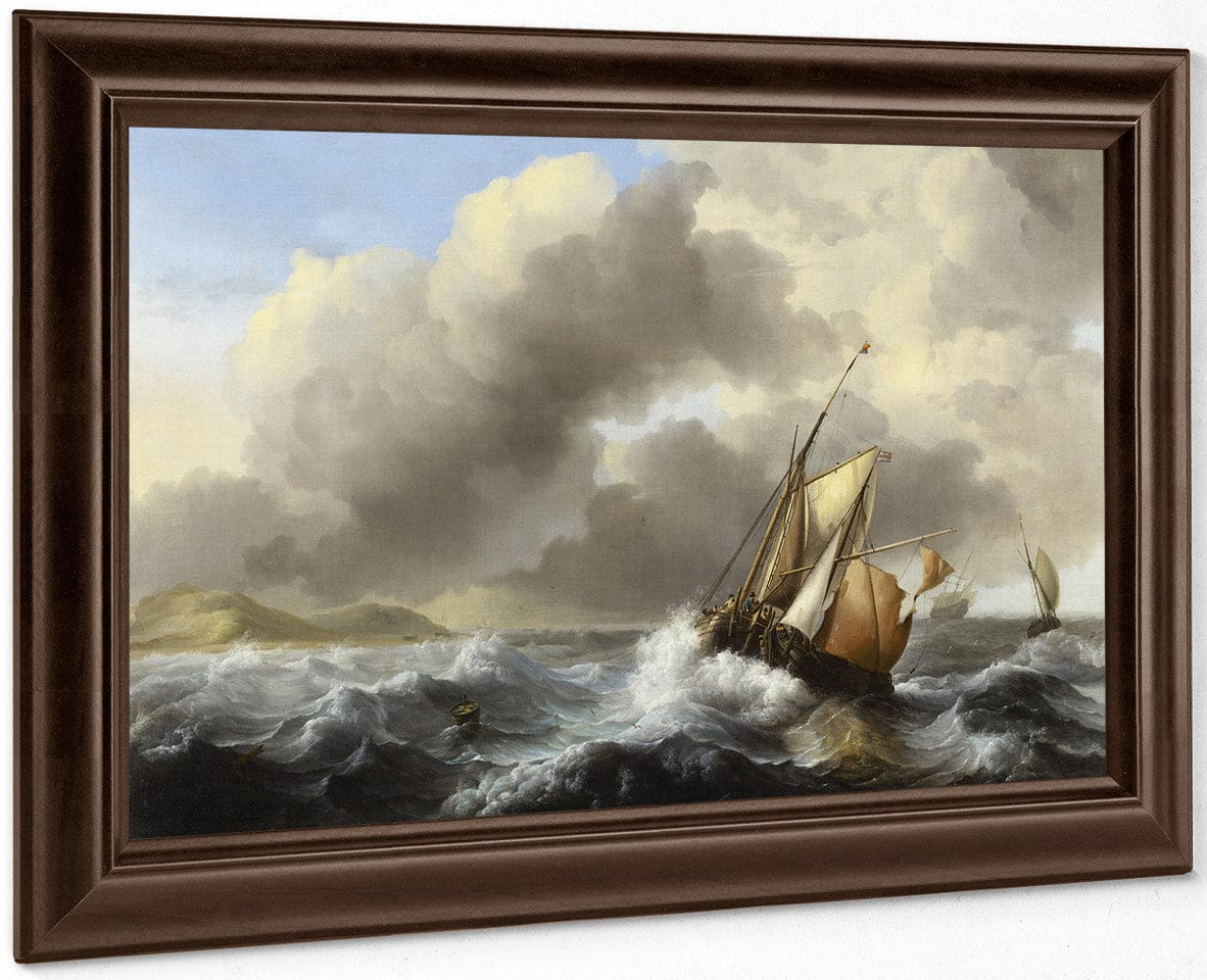 Fishing Vessels Offshore In A Heavy Sea By Ludolf Backhuysen I - Image 6